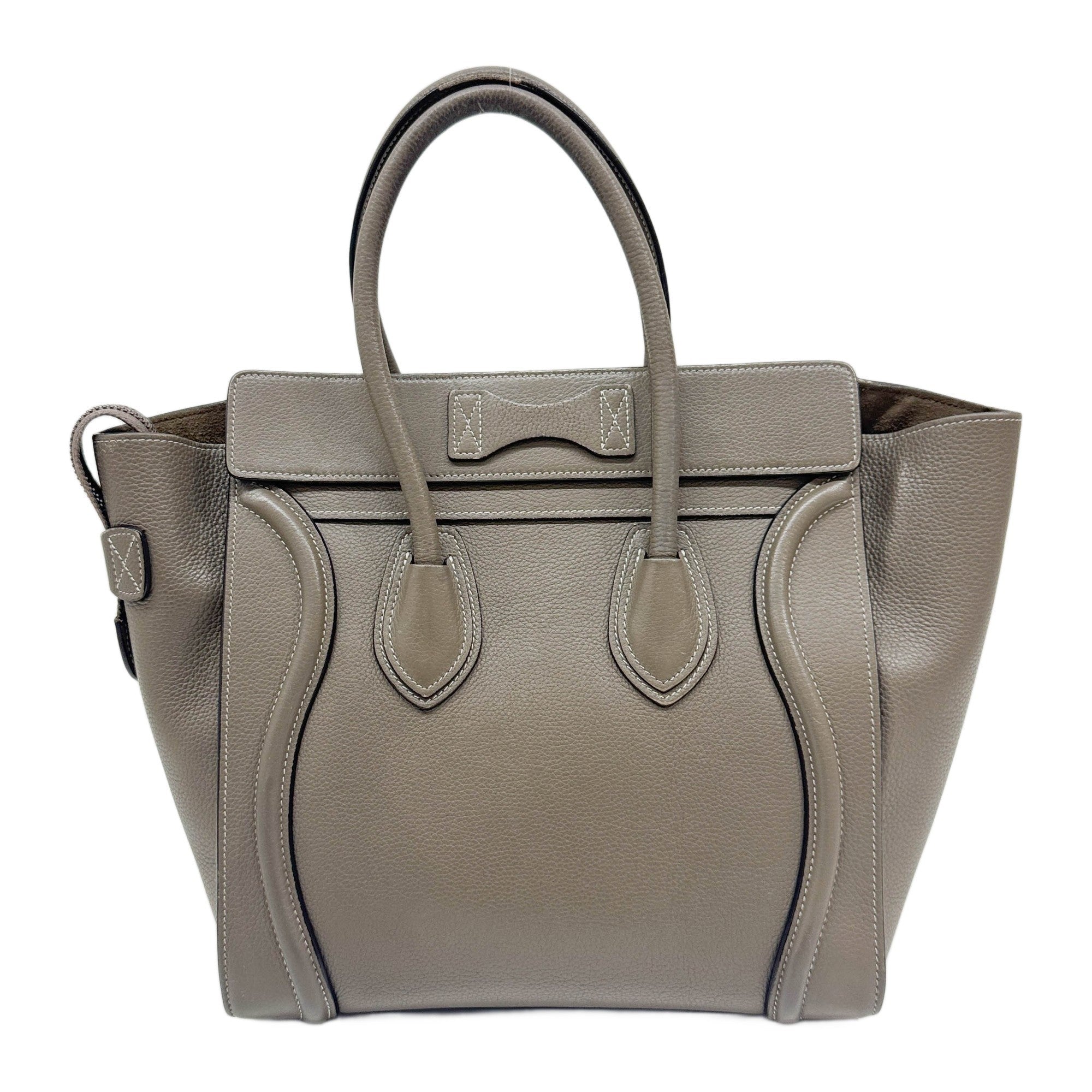 Micro Luggage Elephant Gray Leather Hand Bag