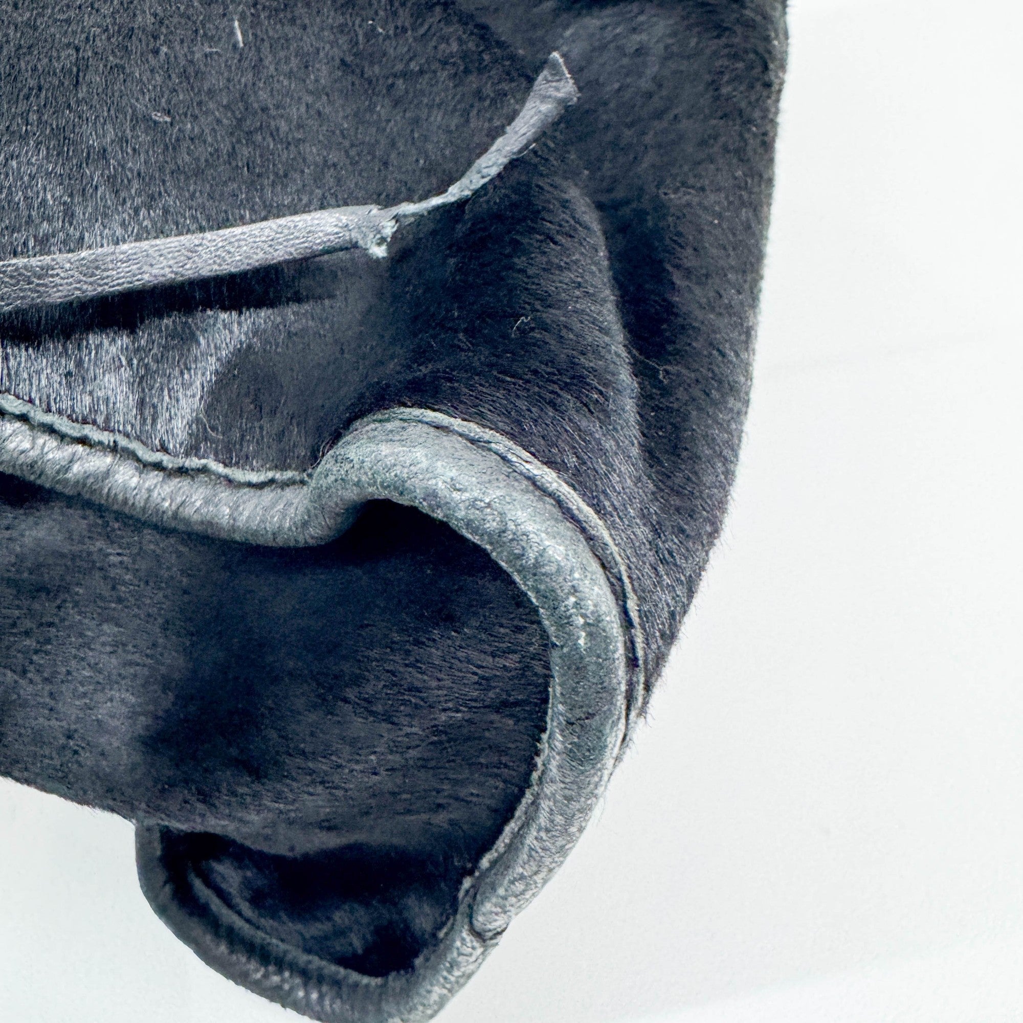 The City Black Pony Hair Hand Bag