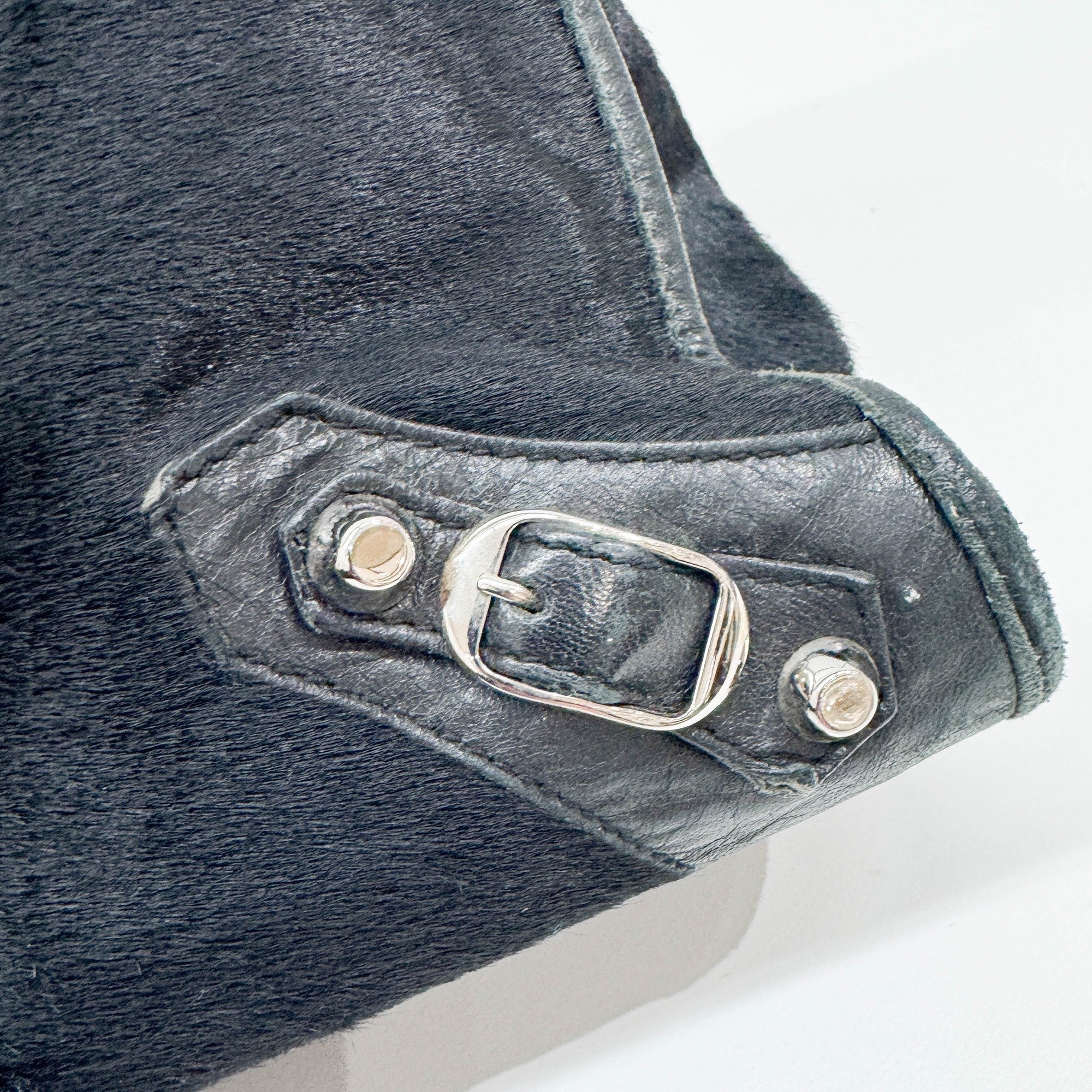 The City Black Pony Hair Hand Bag