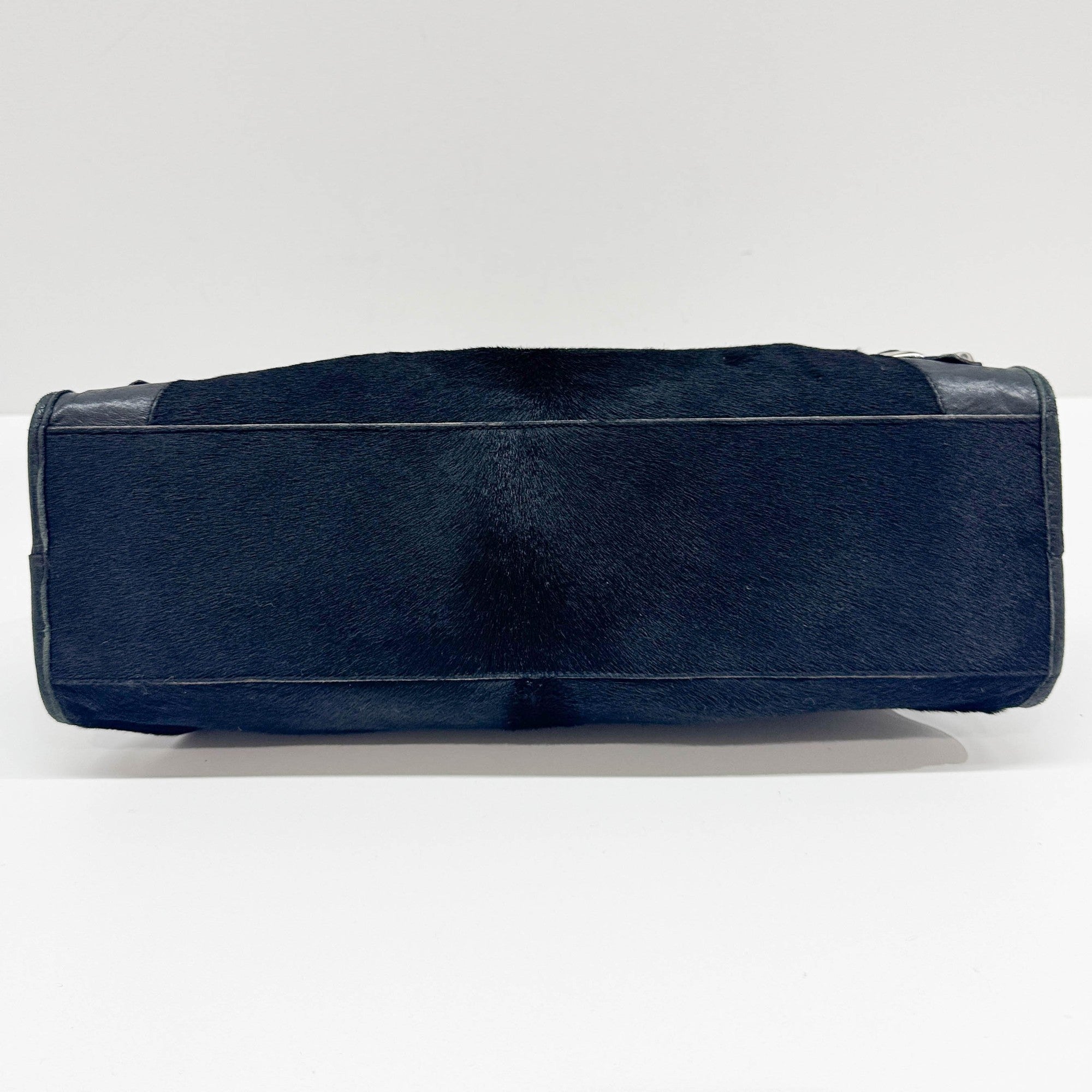 The City Black Pony Hair Hand Bag