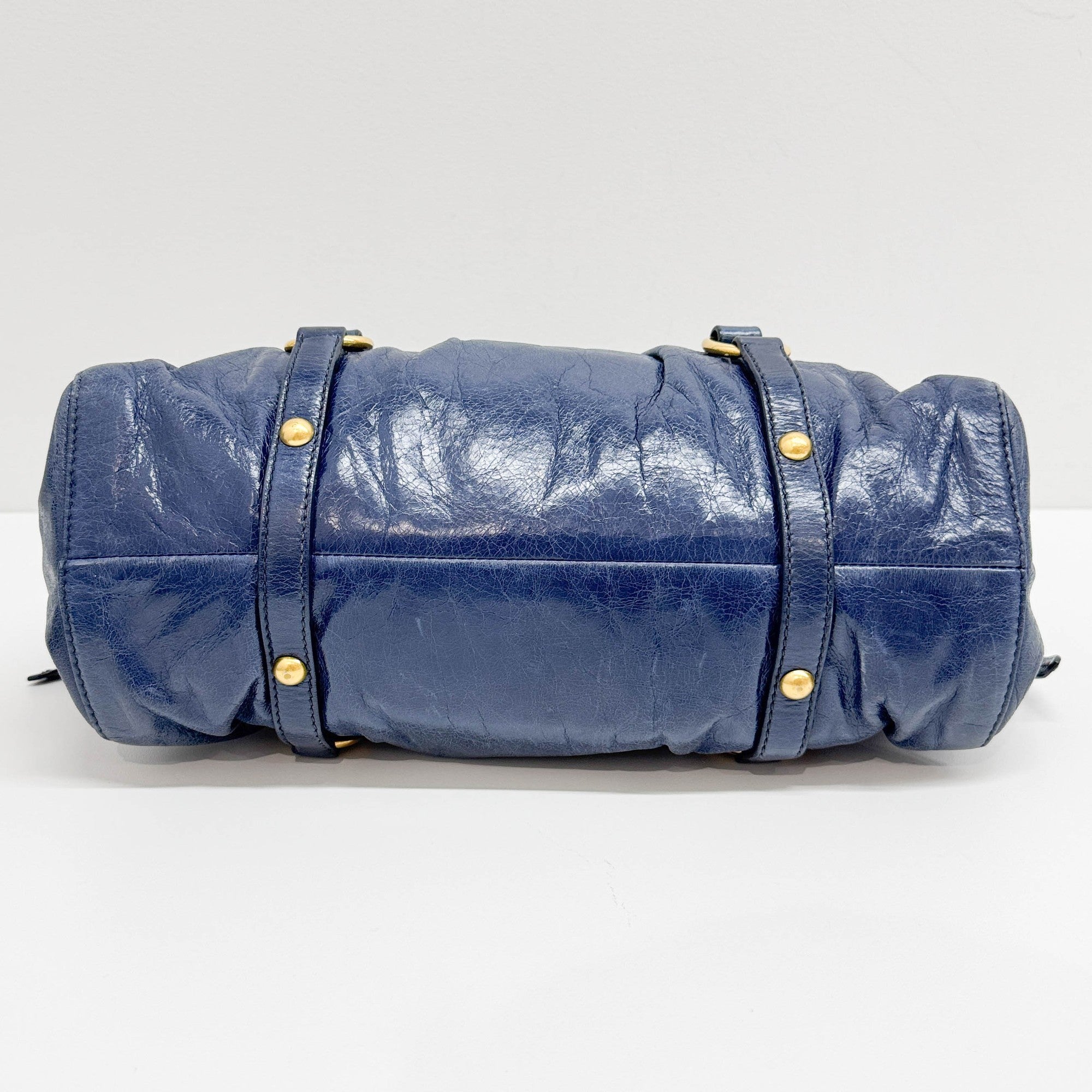 Vitello Cobalt Blue Leather Hand Bag