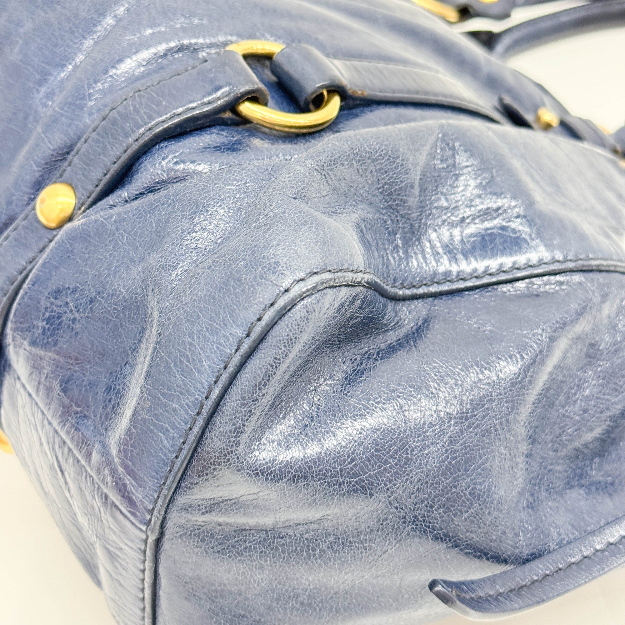 Vitello Cobalt Blue Leather Hand Bag