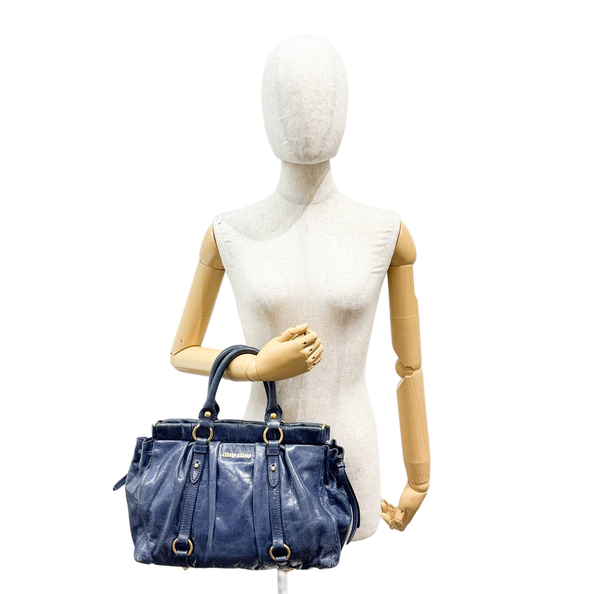 Vitello Cobalt Blue Leather Hand Bag