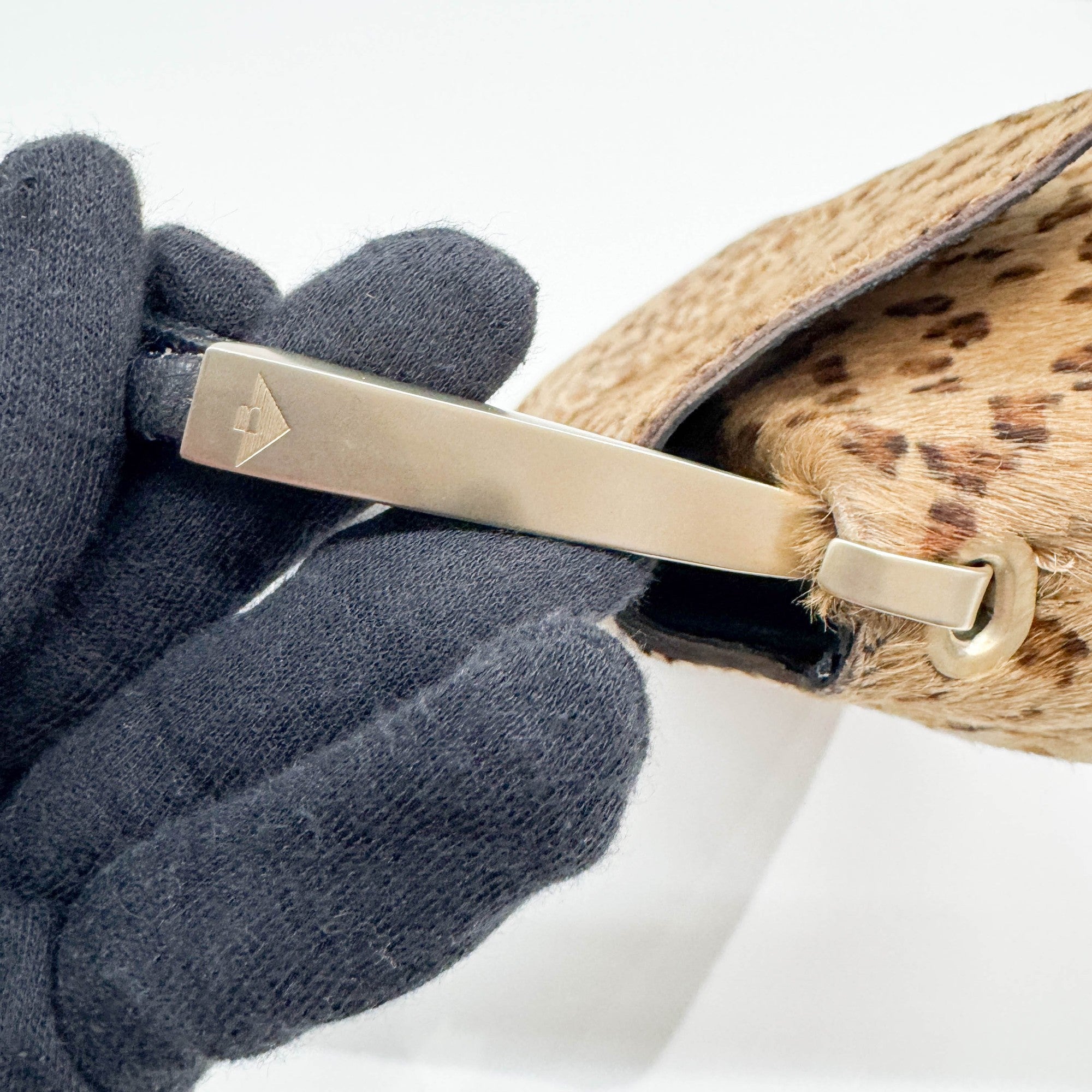 Tan Leopard Print Pony Hair Shoulder Bag