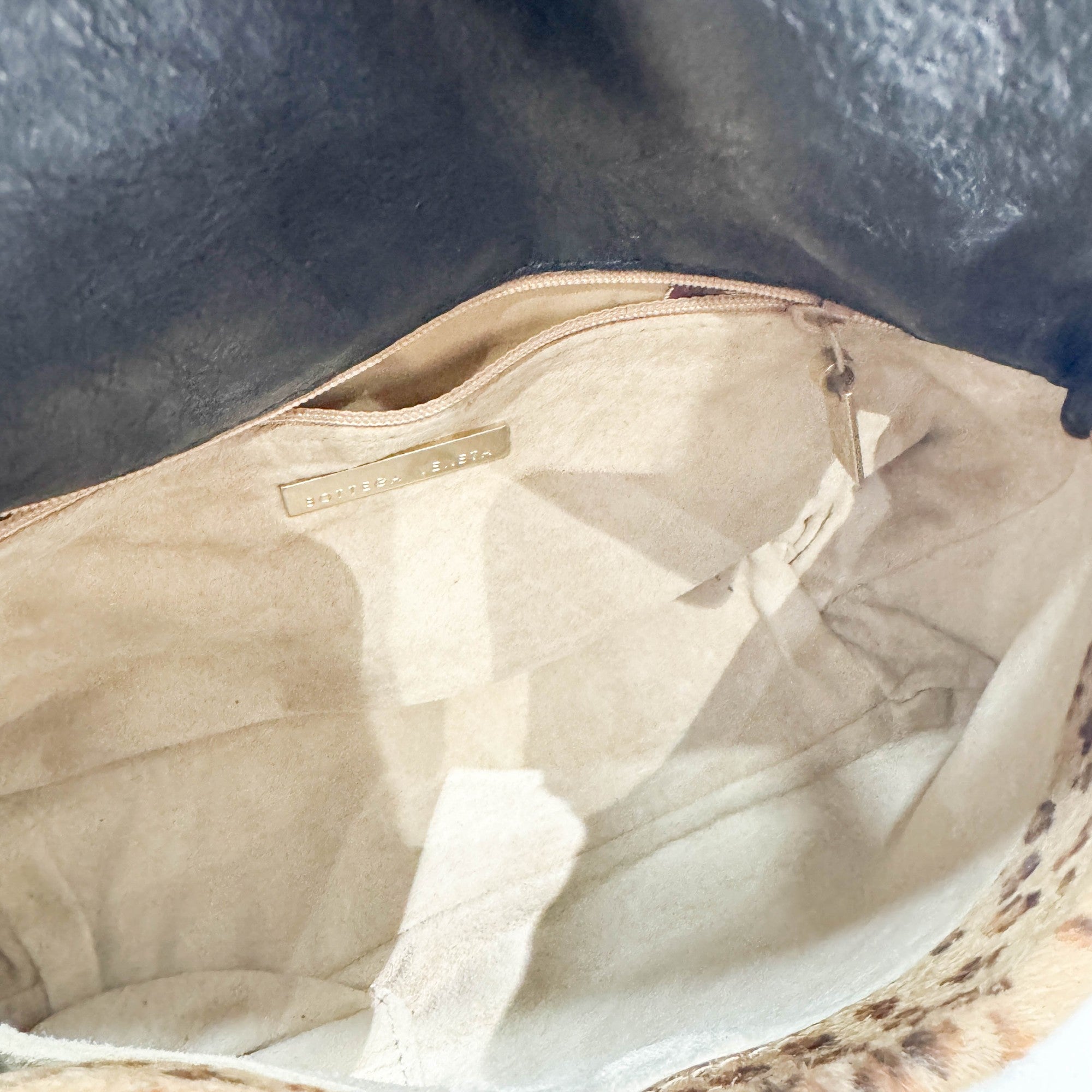 Tan Leopard Print Pony Hair Shoulder Bag