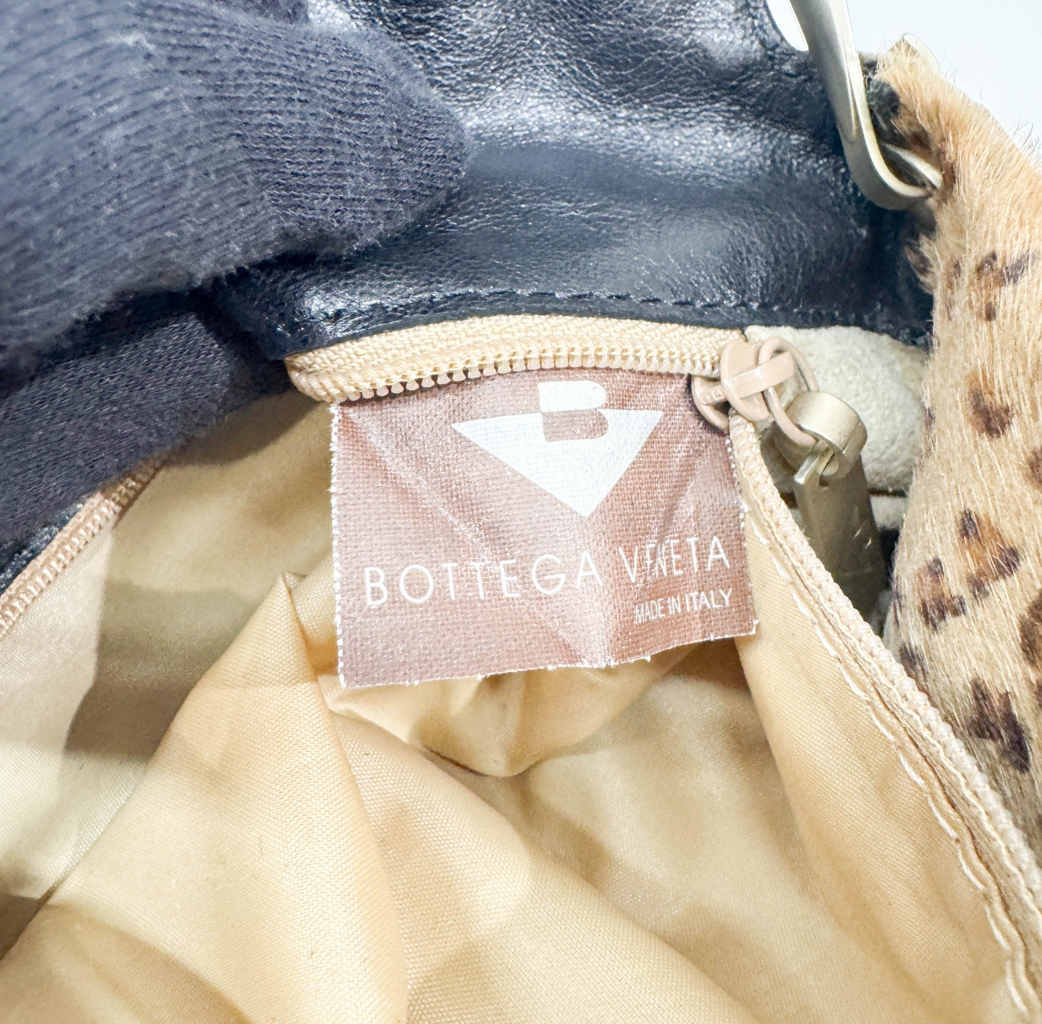 Tan Leopard Print Pony Hair Shoulder Bag