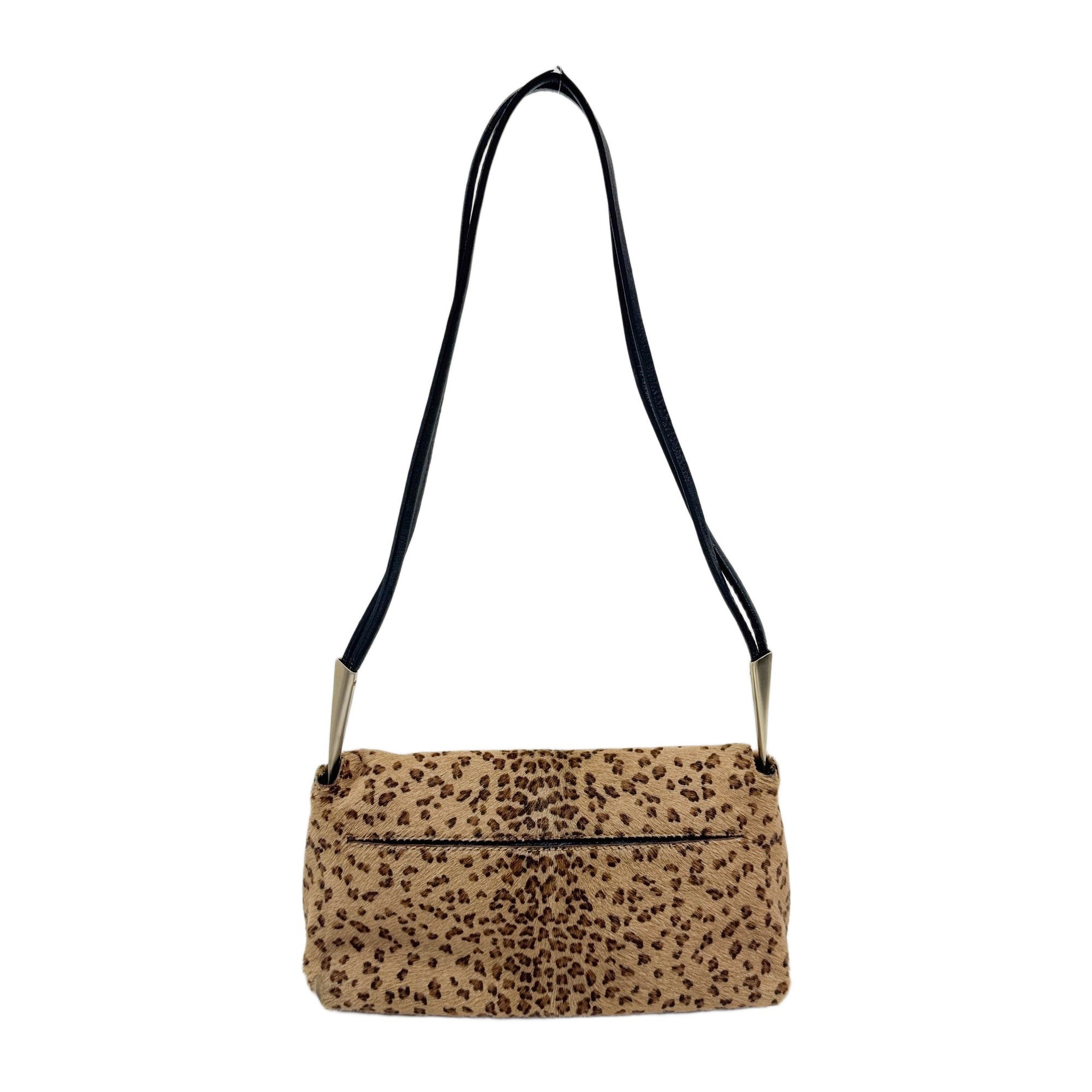 Tan Leopard Print Pony Hair Shoulder Bag