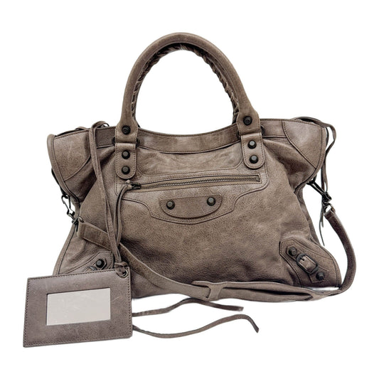 The City Brown Leather Two Way Bag