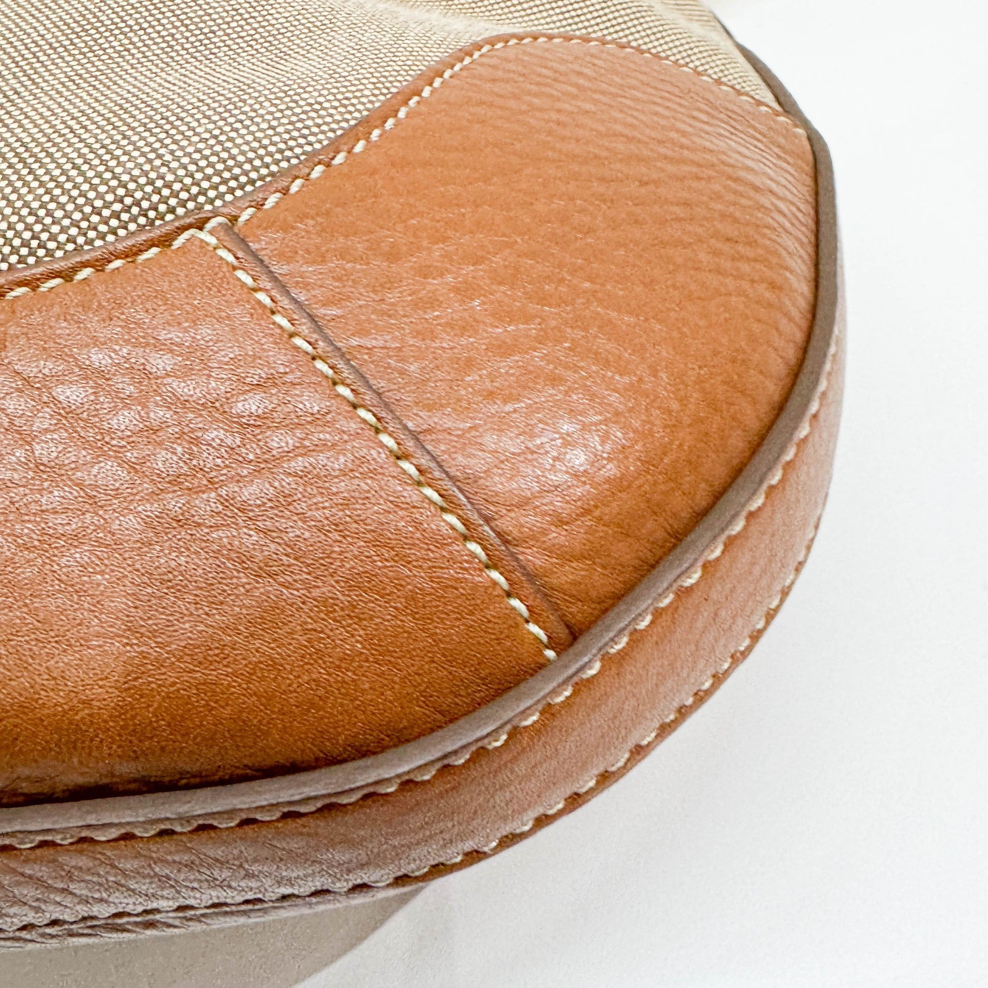 Jacquard Brown Canvas Shoulder Bag