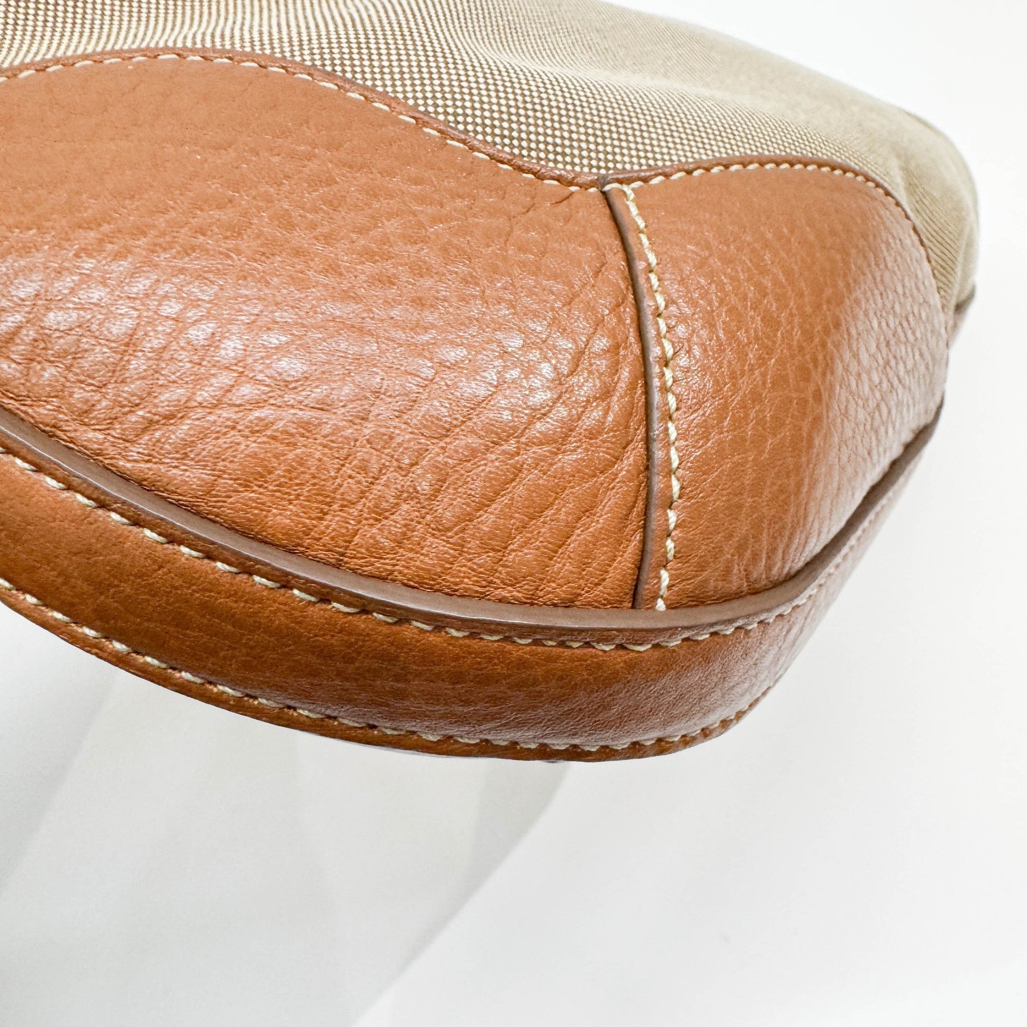 Jacquard Brown Canvas Shoulder Bag