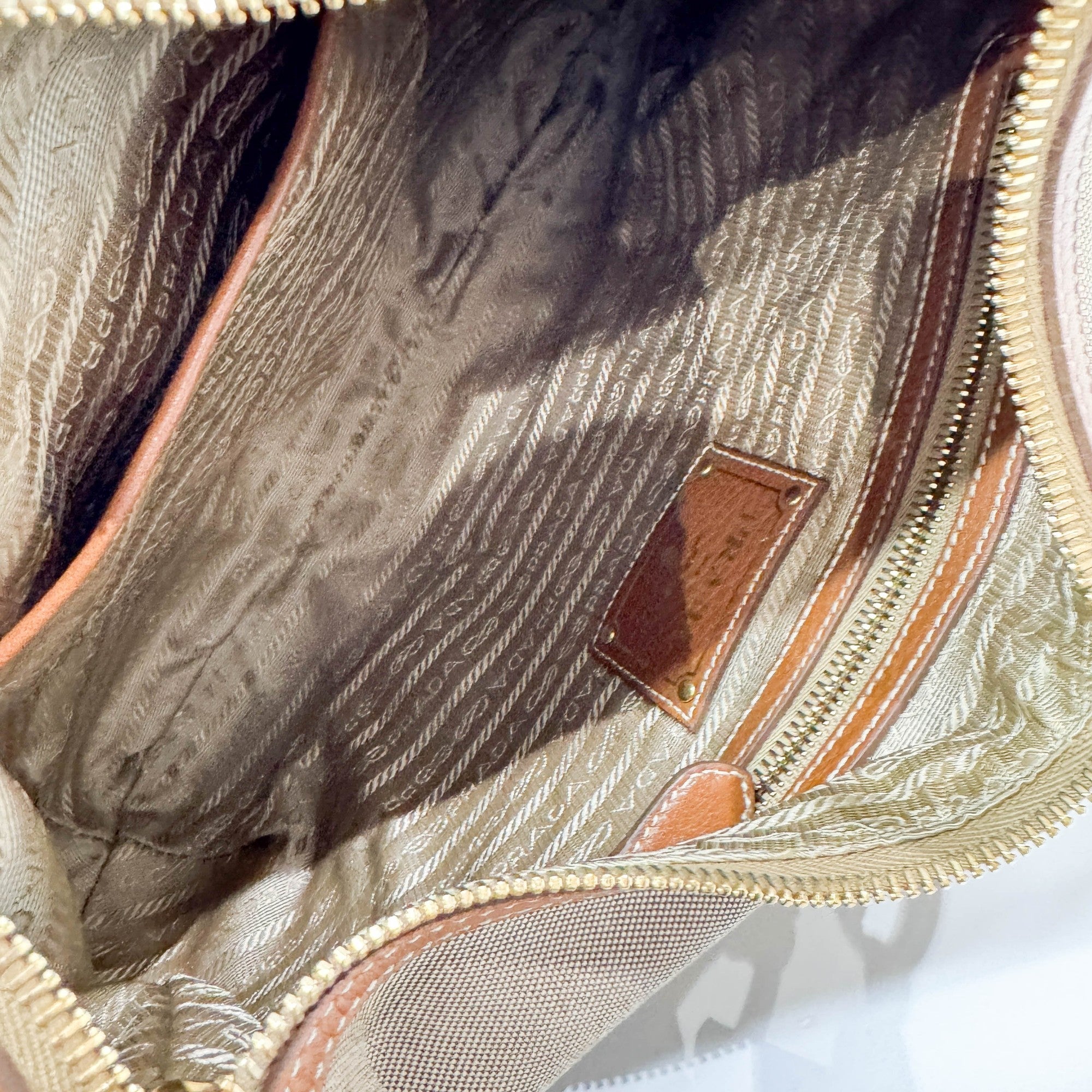 Jacquard Brown Canvas Shoulder Bag