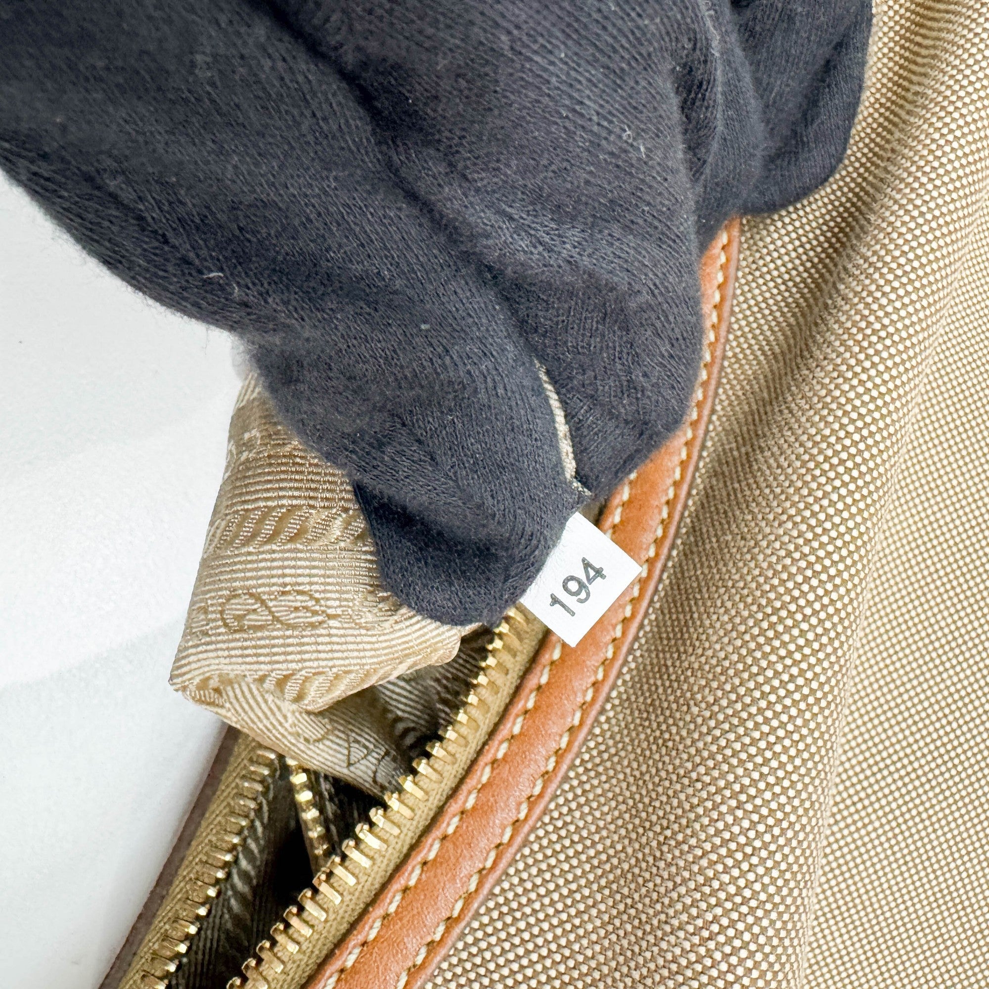 Jacquard Brown Canvas Shoulder Bag