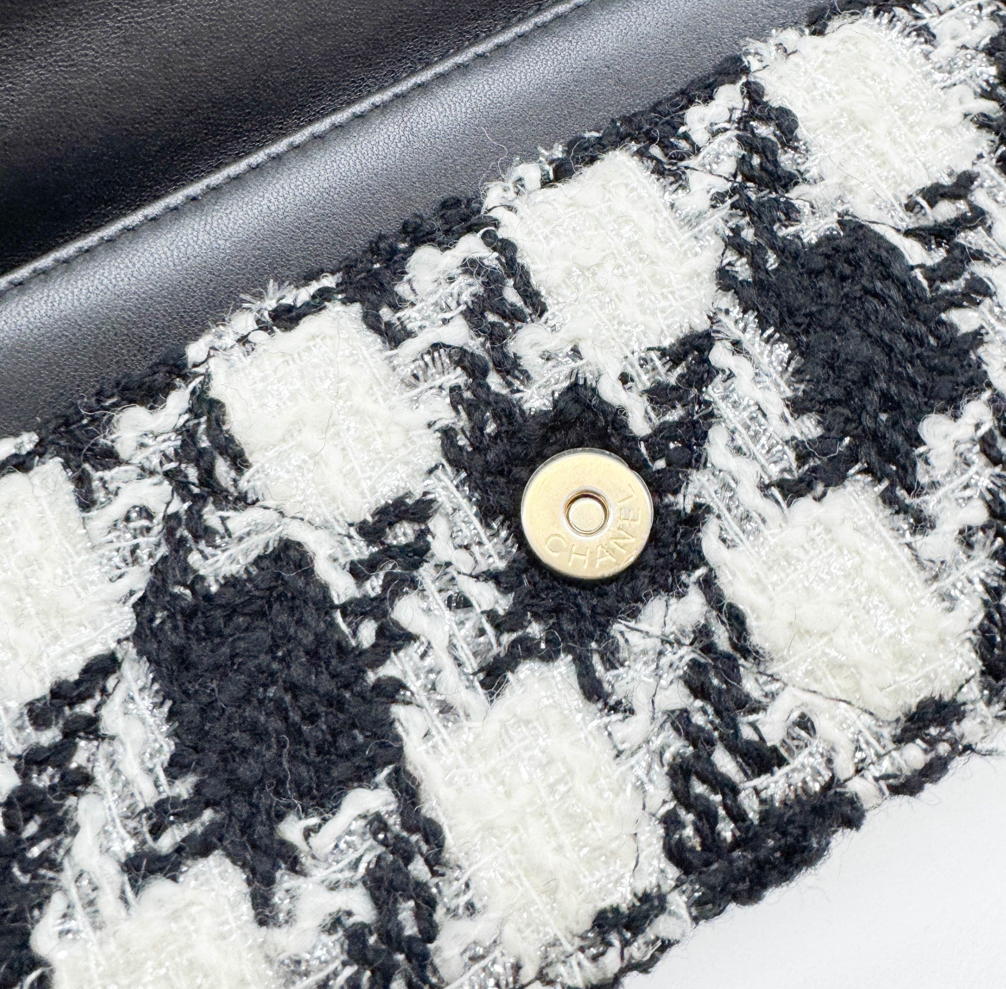 19 Black & White Tweed Wallet Two Way Bag