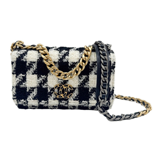 19 Black & White Tweed Wallet Two Way Bag
