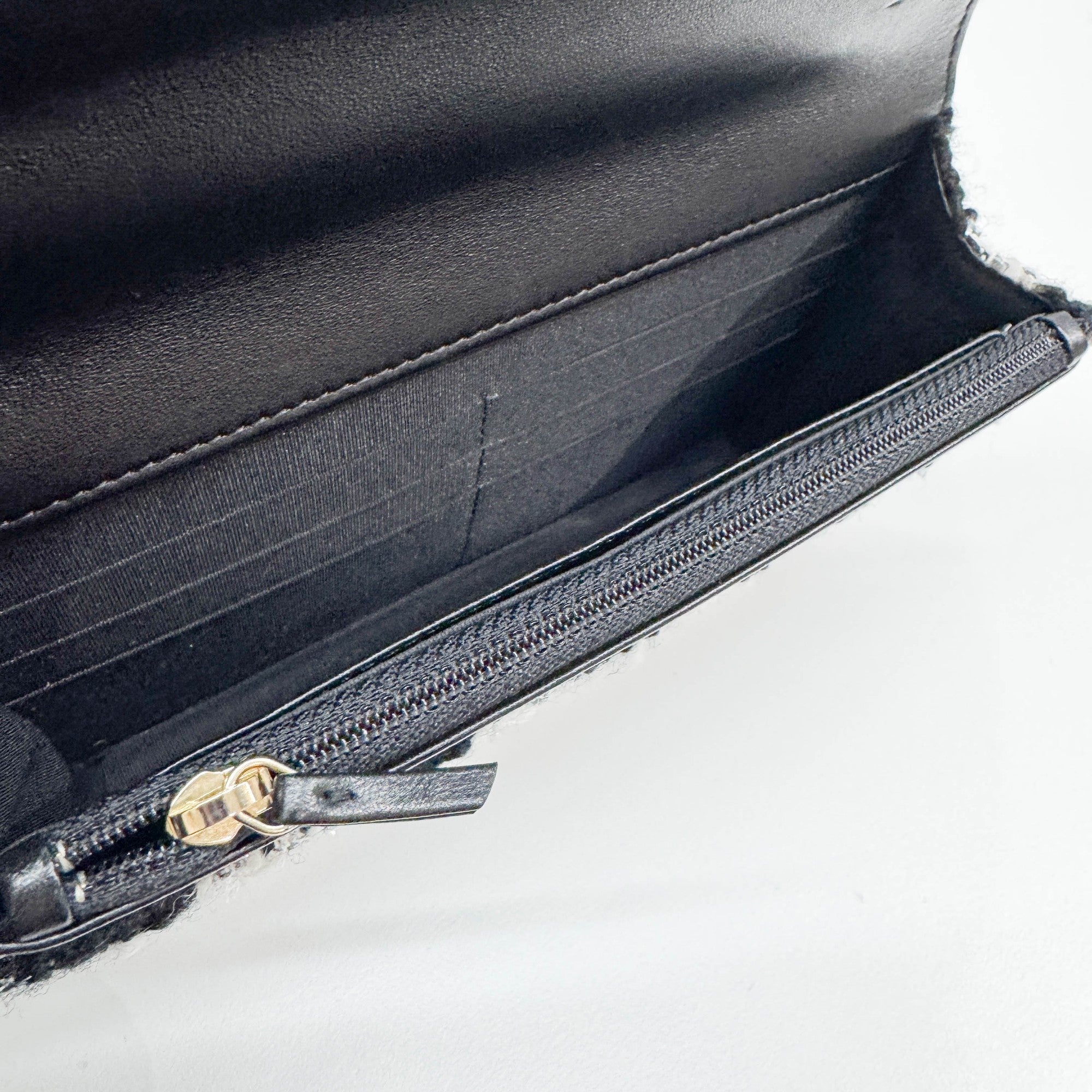 19 Black & White Tweed Wallet Two Way Bag