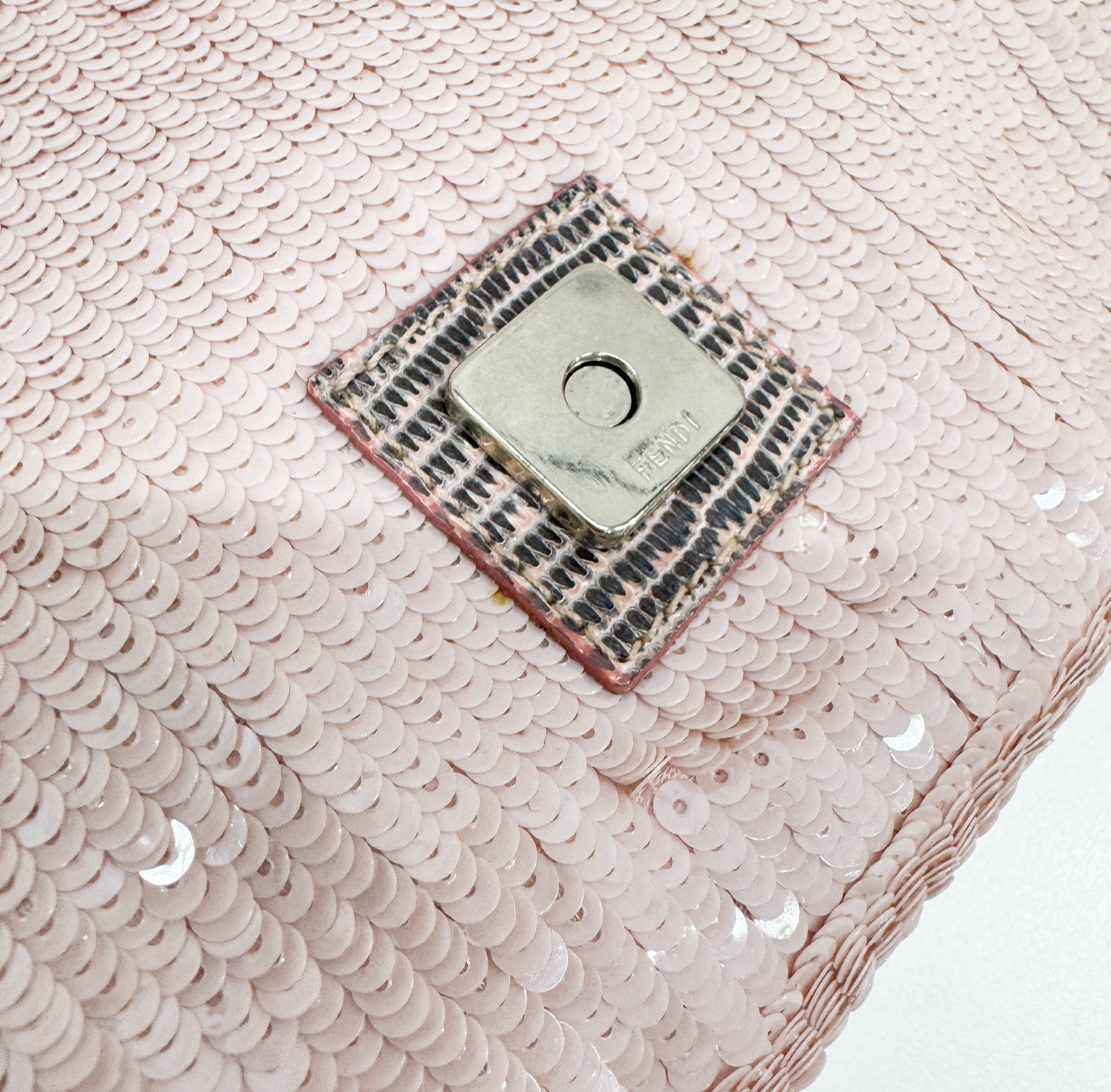 Baguette Pink Sequin Shoulder Bag