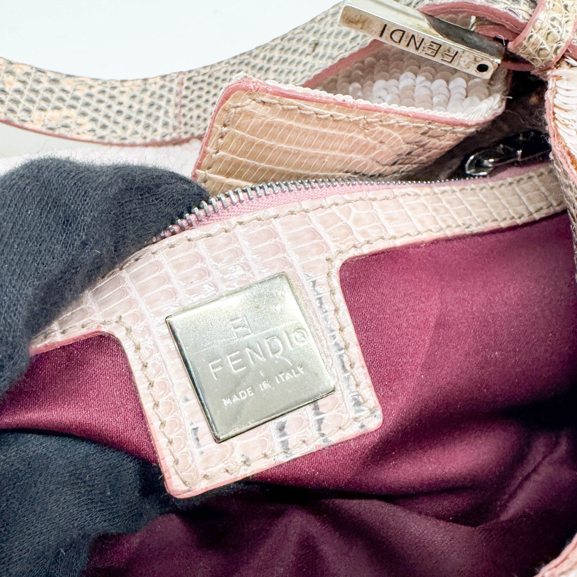 Baguette Pink Sequin Shoulder Bag