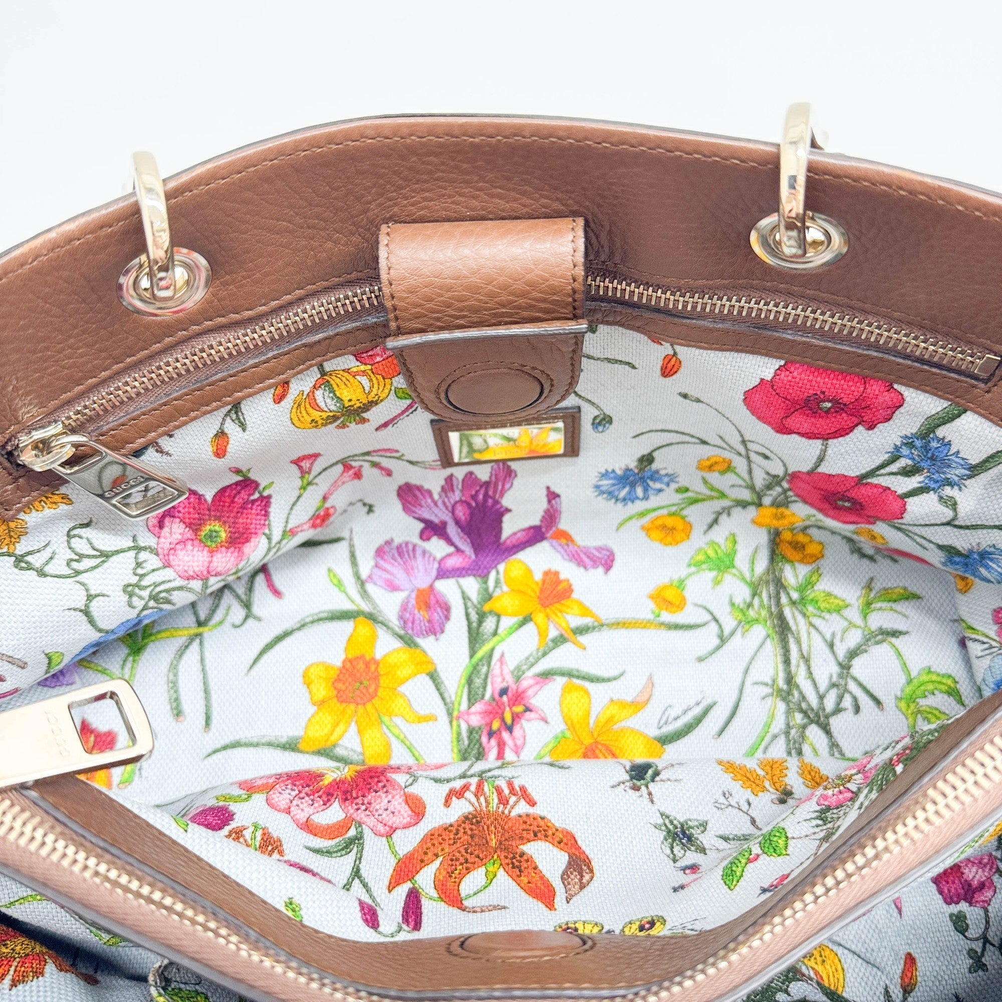 Bamboo Brown Leather Hand Bag