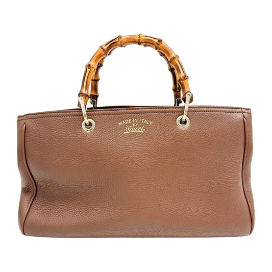 Bamboo Brown Leather Hand Bag