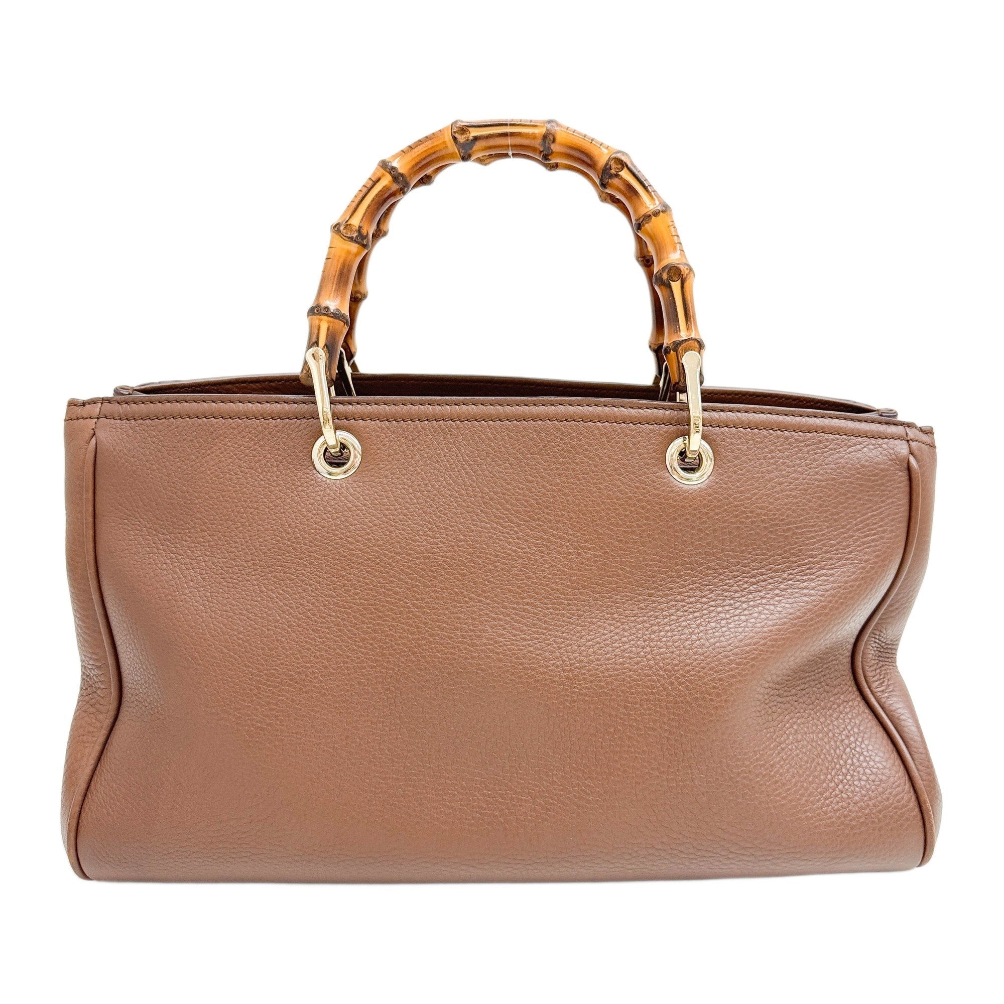 Bamboo Brown Leather Hand Bag