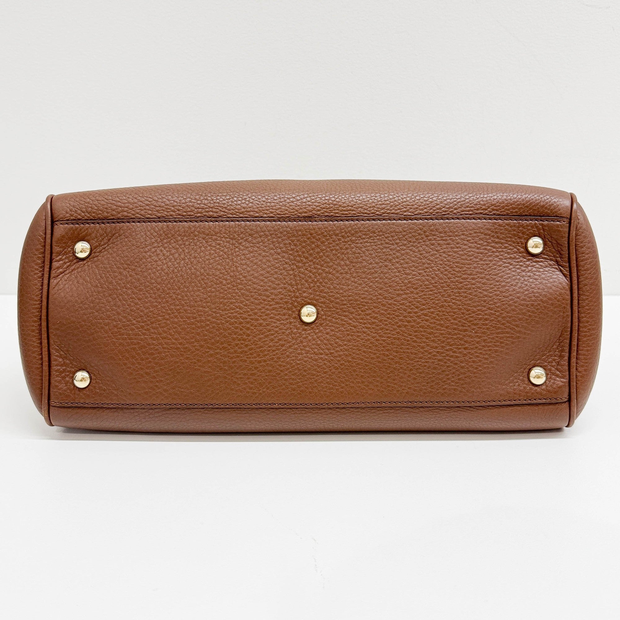 Bamboo Brown Leather Hand Bag