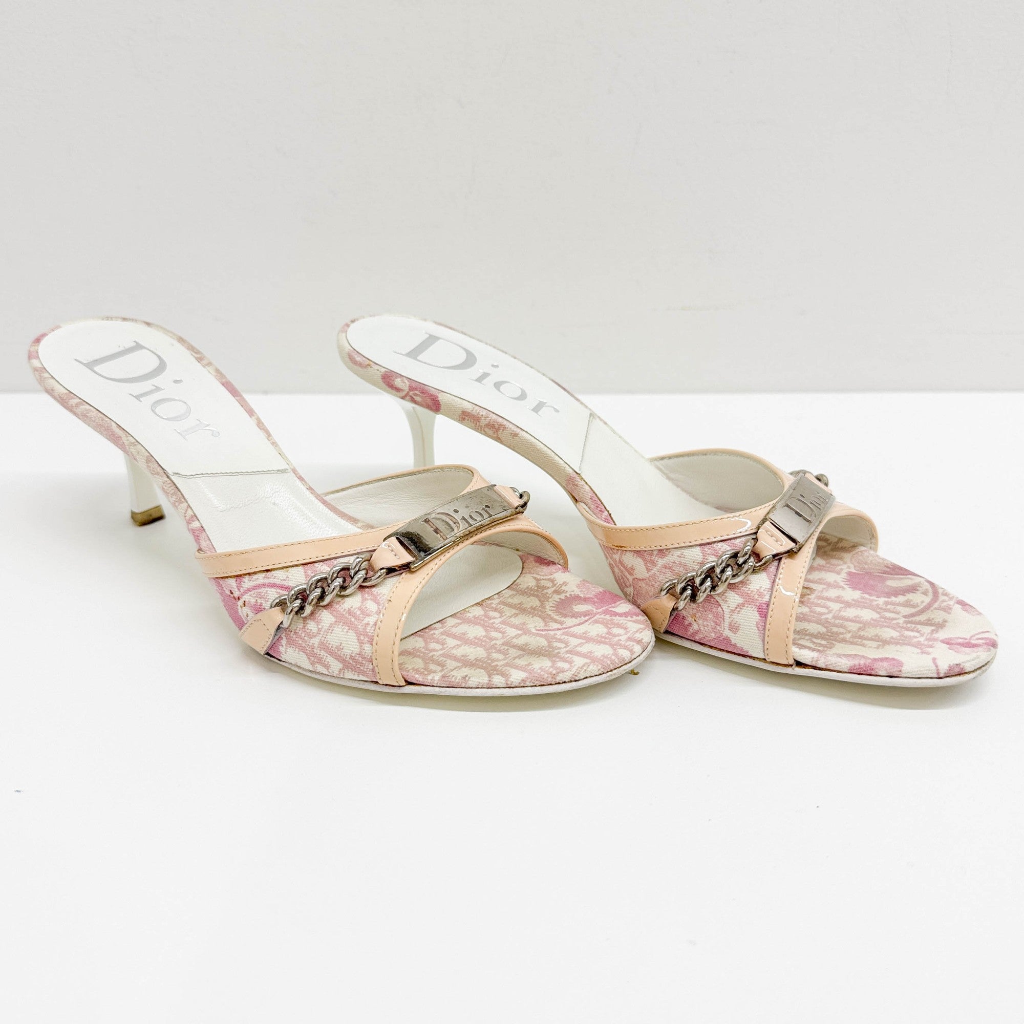 Size 36 1/2 EU Pink Trotter Canvas Heels