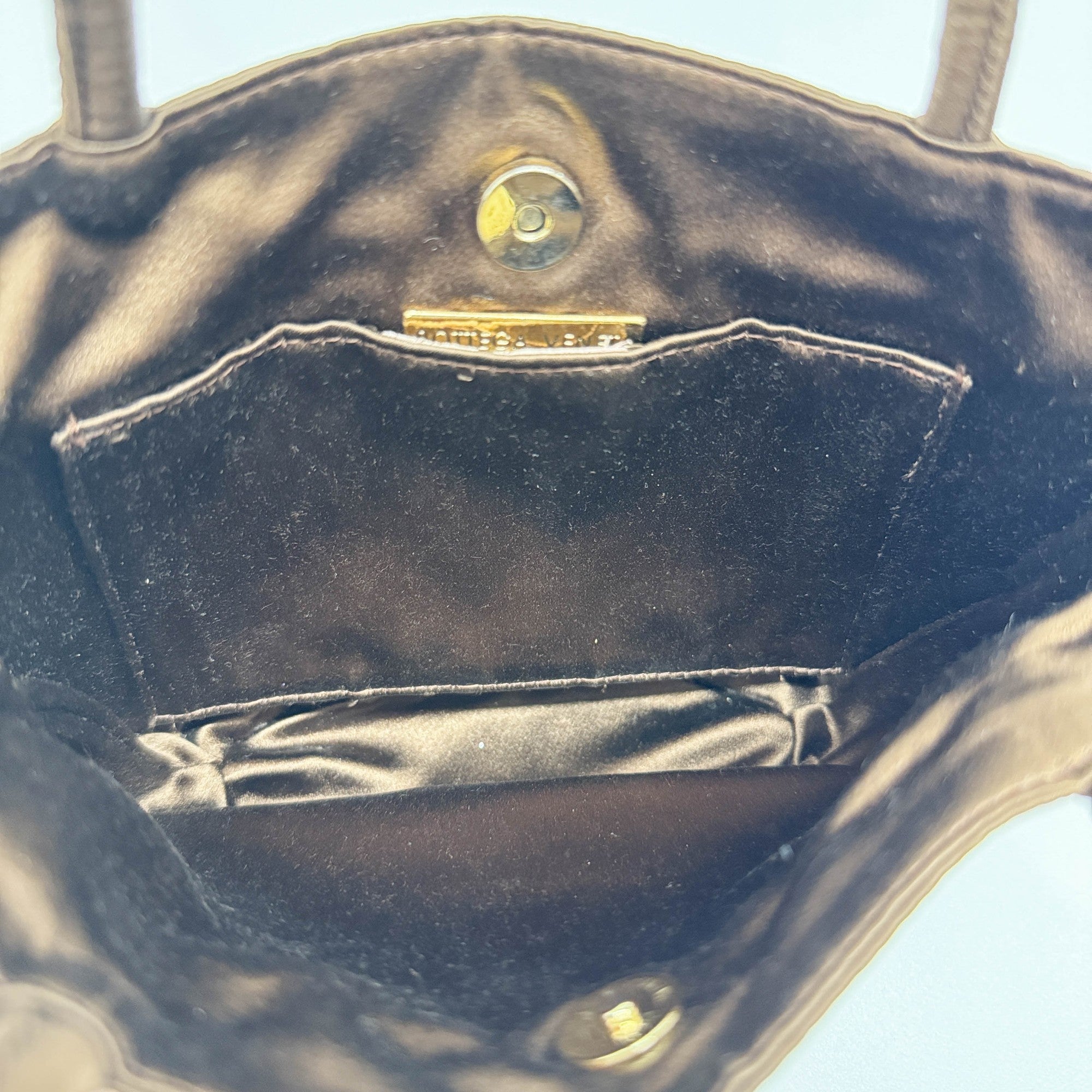 Intrecciato Brown Satin Hand Bag