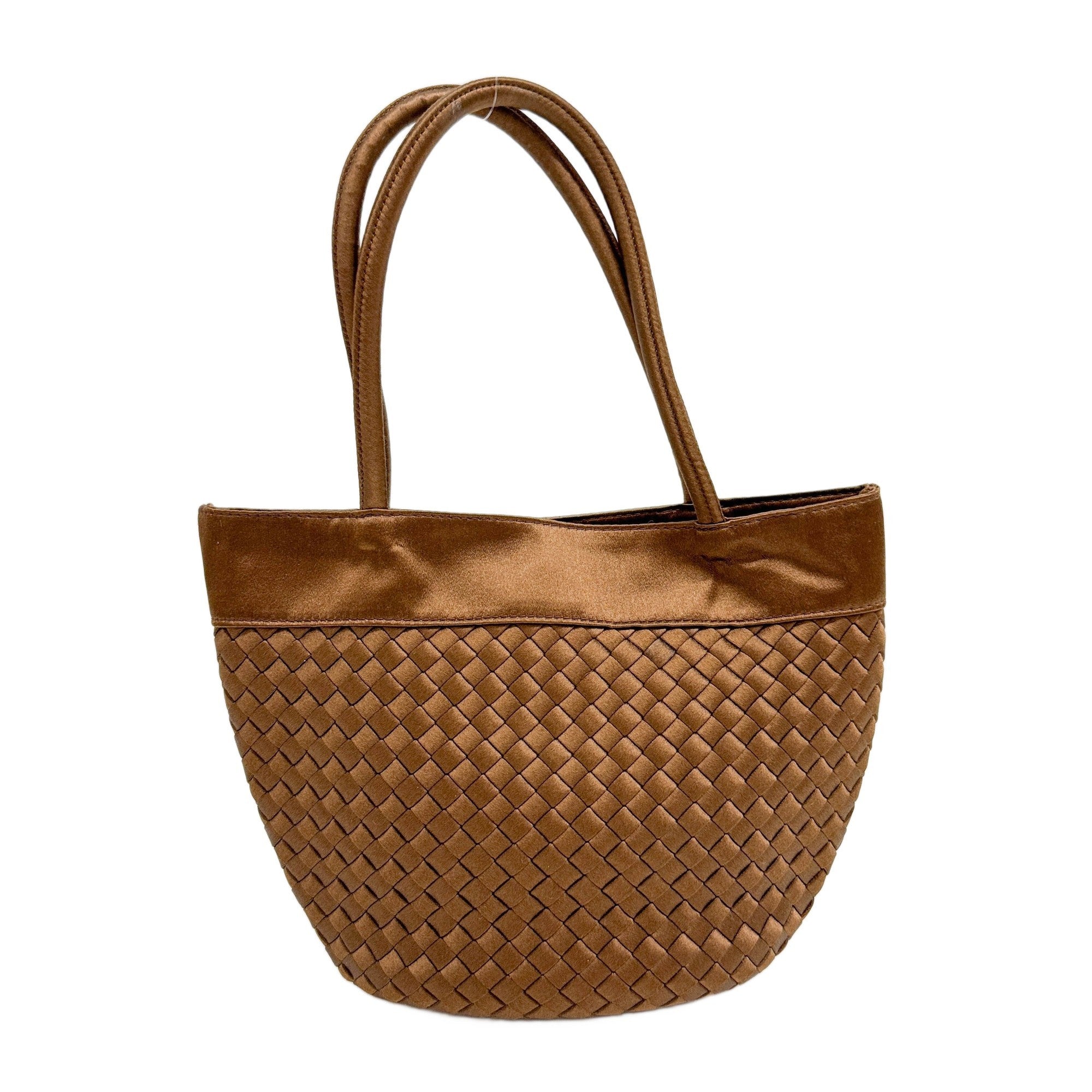 Intrecciato Brown Satin Hand Bag