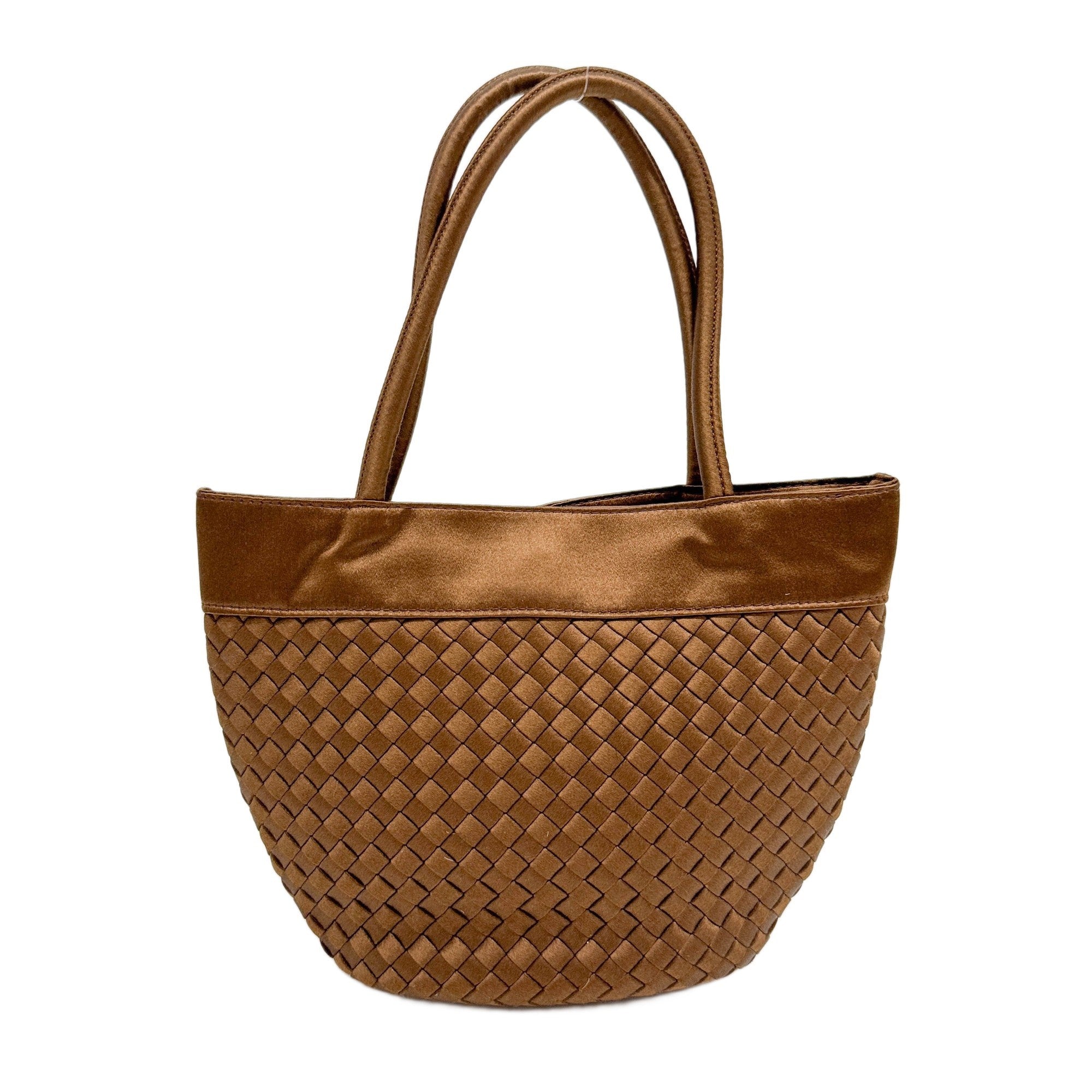 Intrecciato Brown Satin Hand Bag