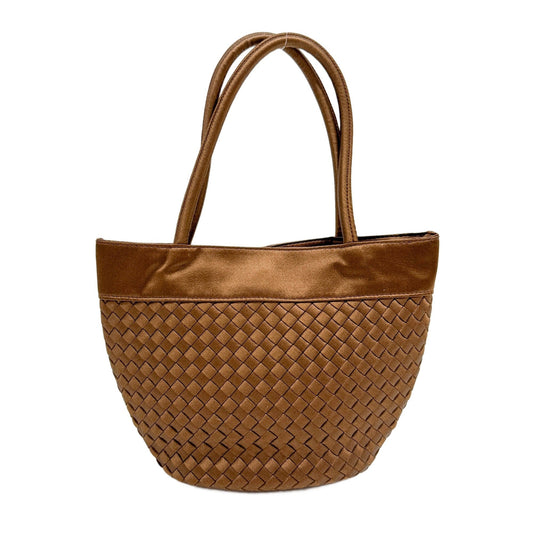 Intrecciato Brown Satin Hand Bag