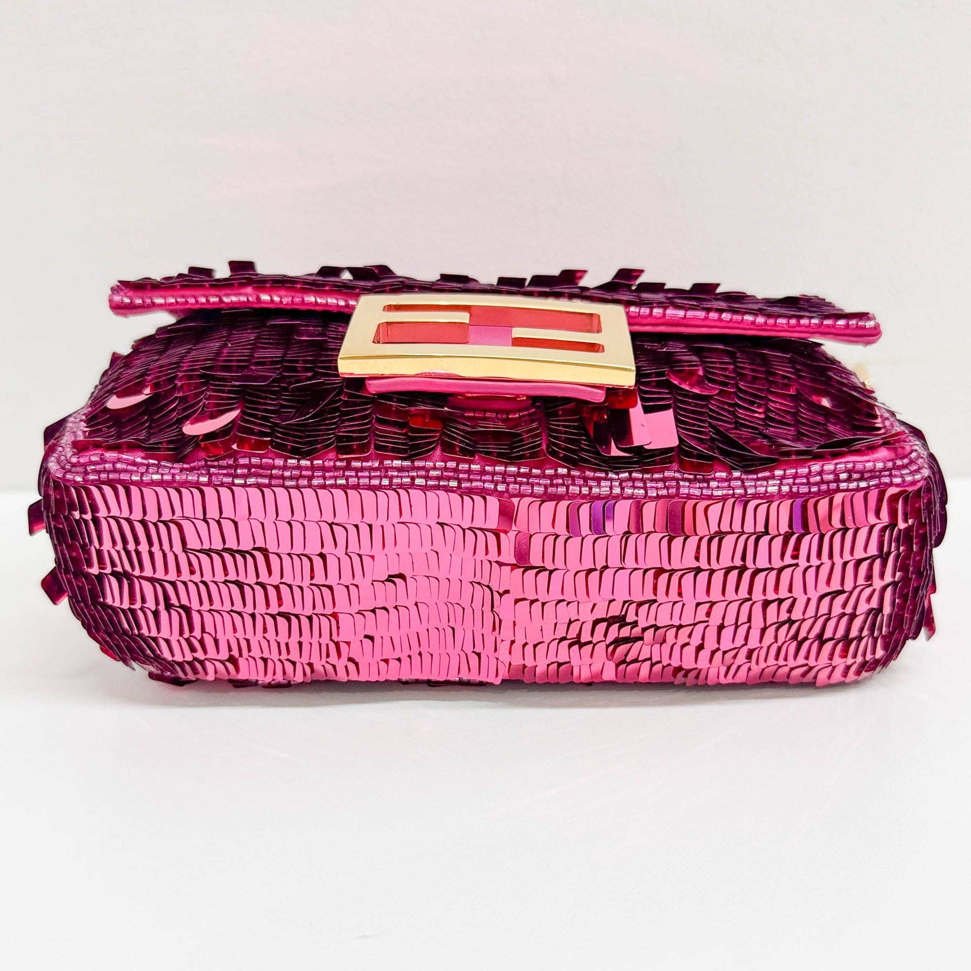 Mini Baguette Hot Pink Sequin Two Way Bag