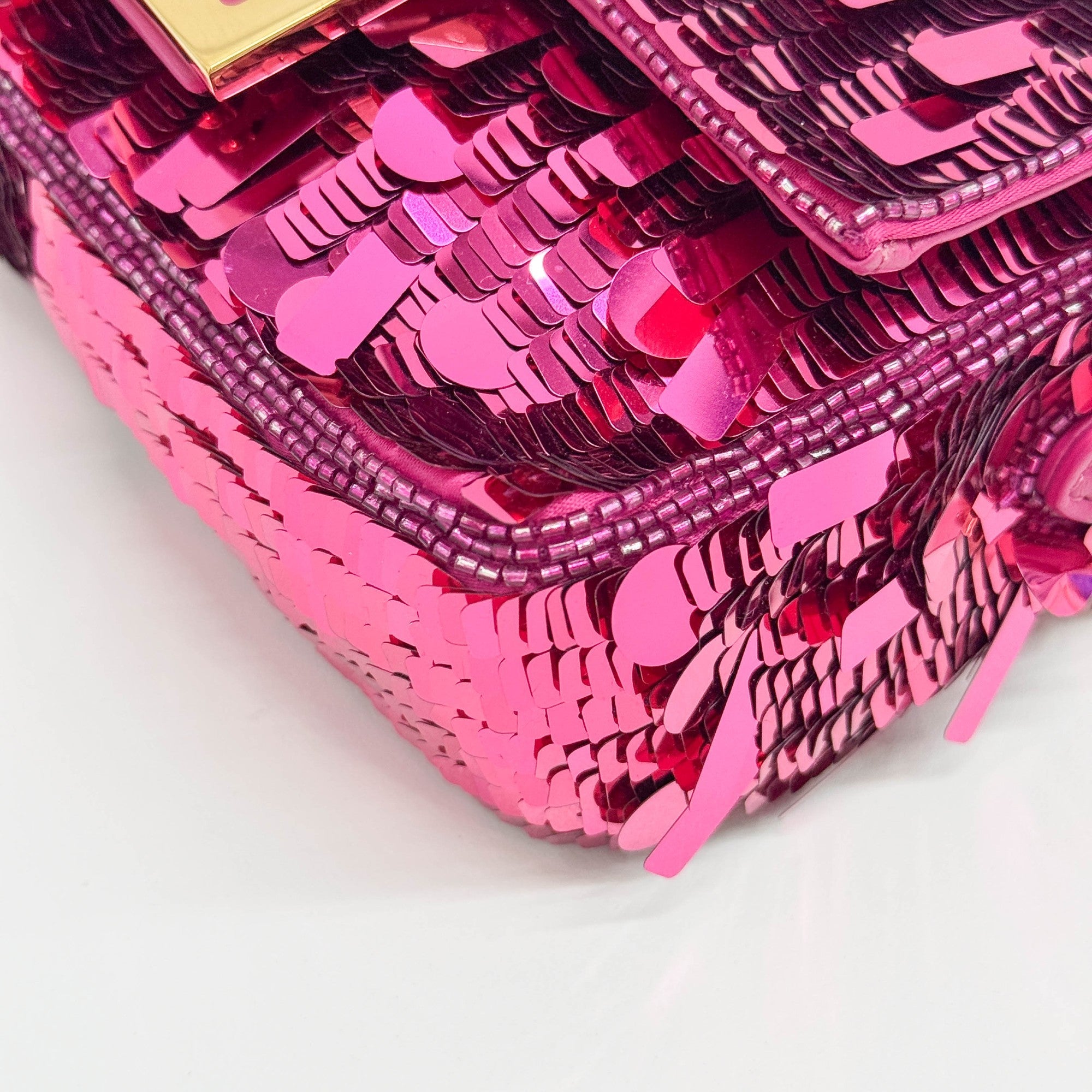 Mini Baguette Hot Pink Sequin Two Way Bag