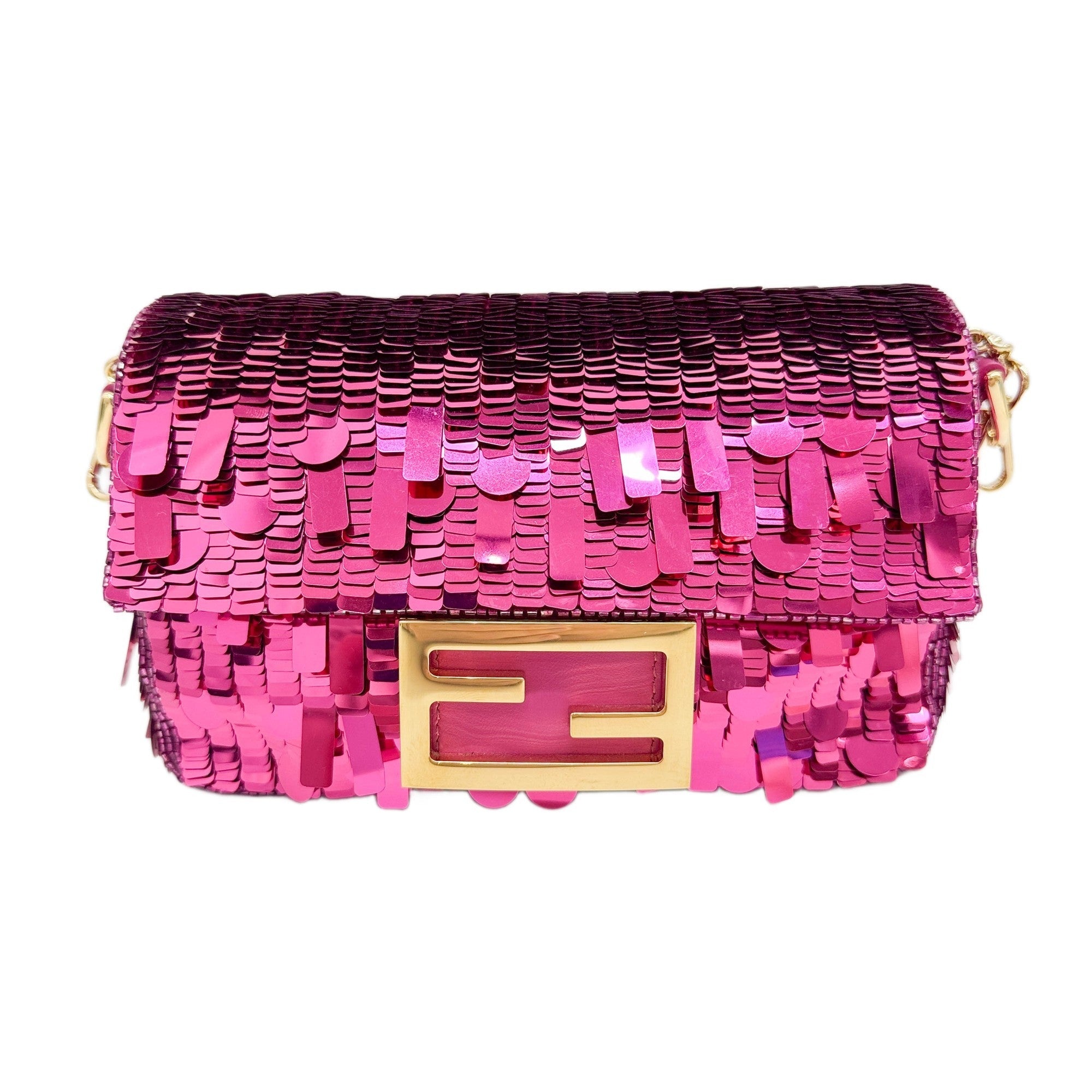 Mini Baguette Hot Pink Sequin Two Way Bag