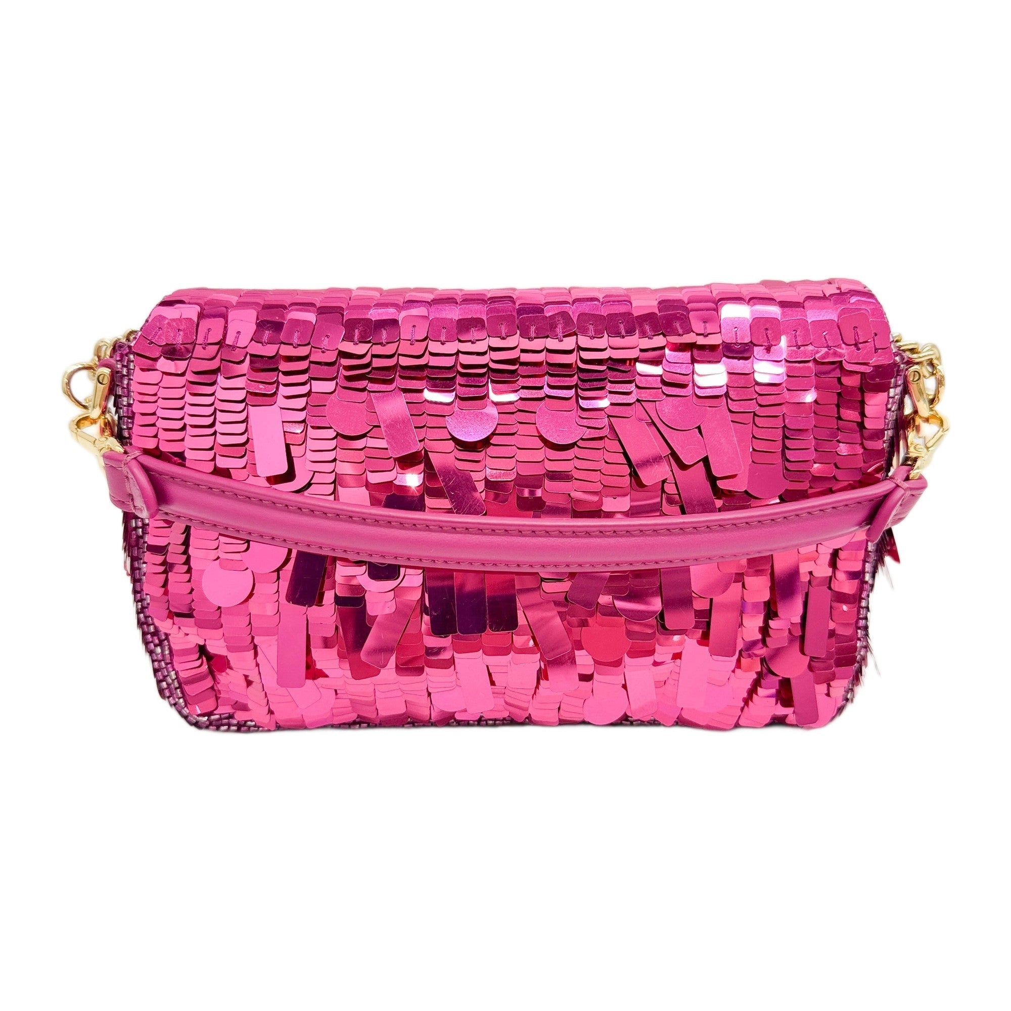 Mini Baguette Hot Pink Sequin Two Way Bag