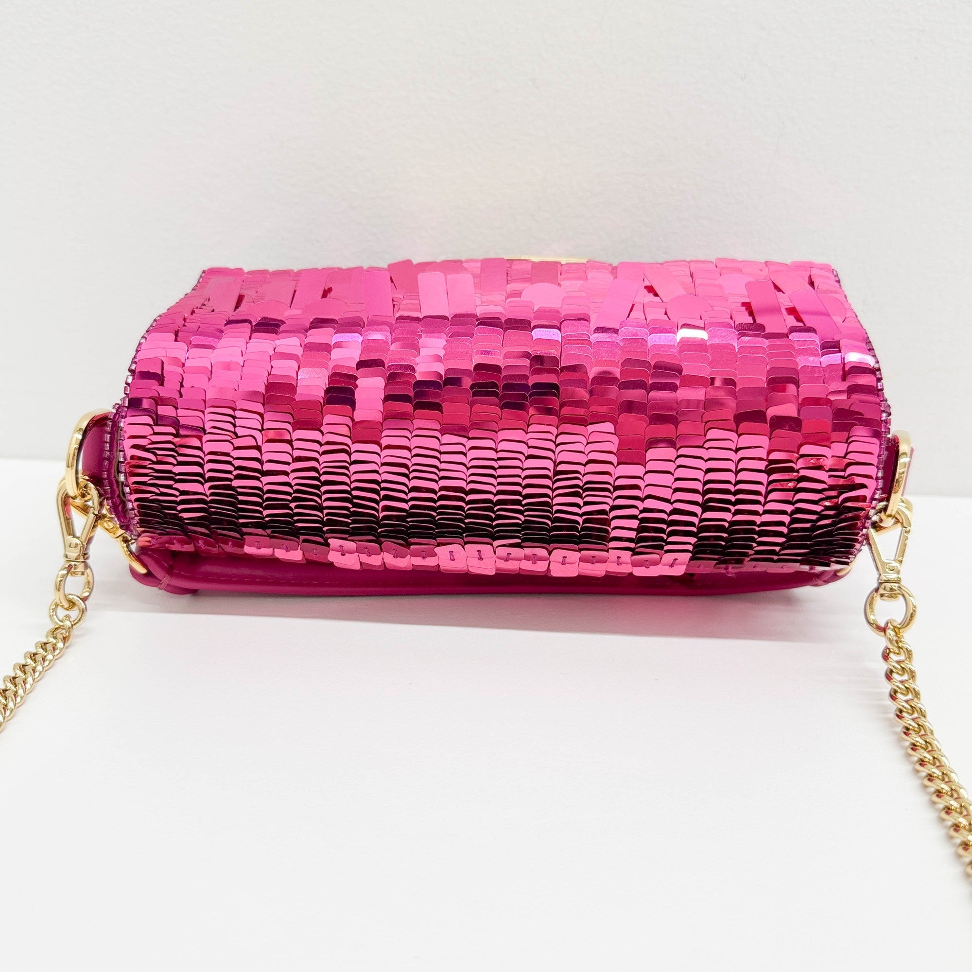 Mini Baguette Hot Pink Sequin Two Way Bag
