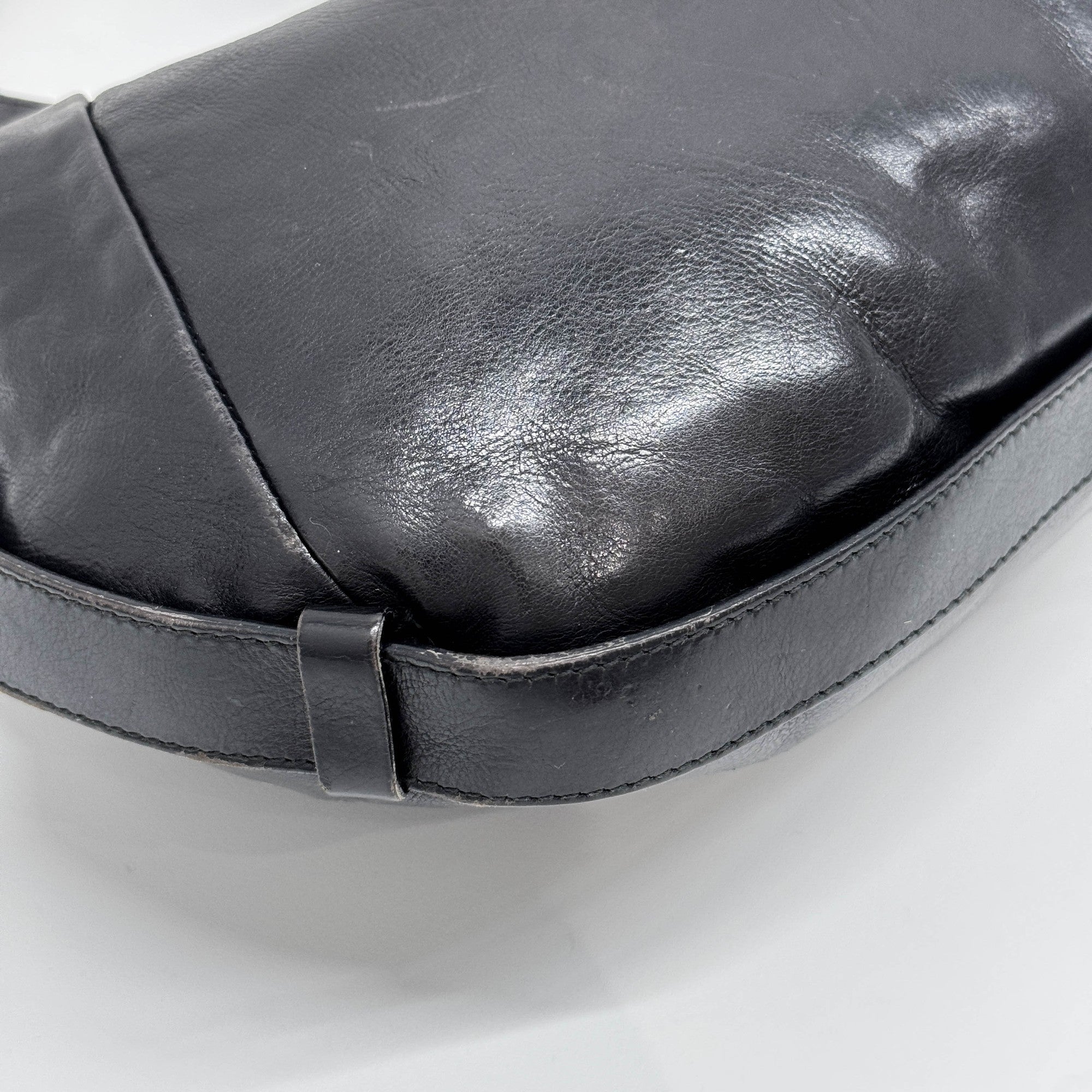 Mombasa Black Leather Shoulder Bag