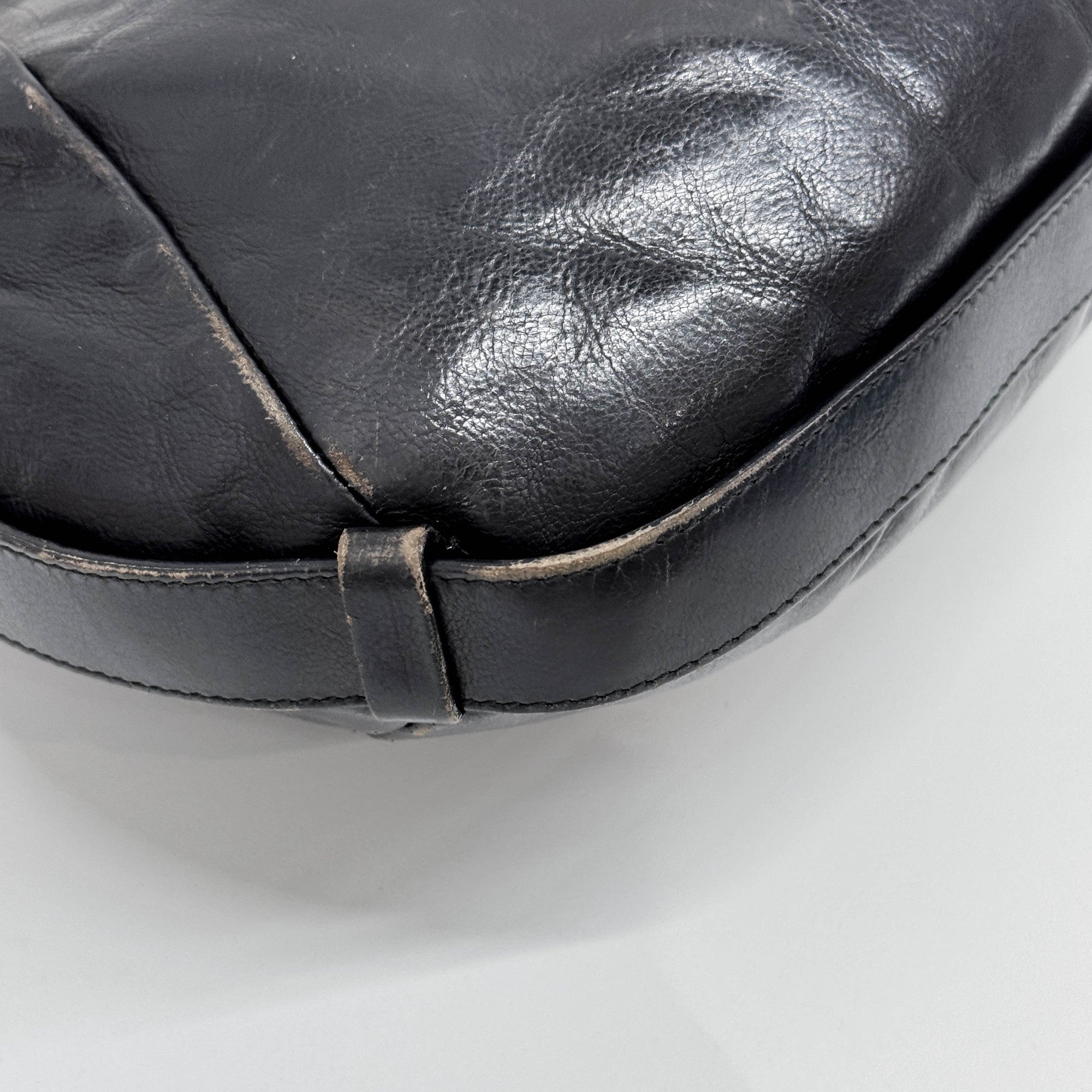 Mombasa Black Leather Shoulder Bag