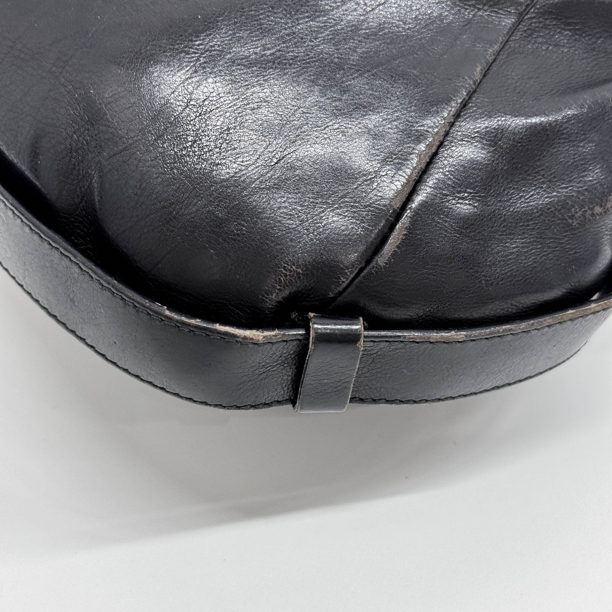 Mombasa Black Leather Shoulder Bag