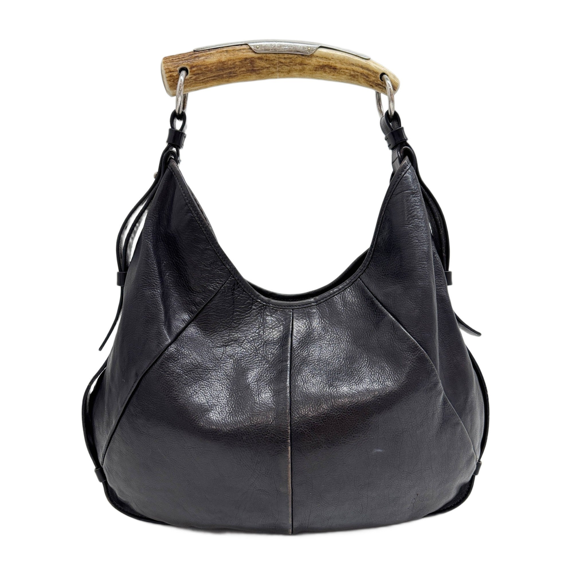 Mombasa Black Leather Shoulder Bag