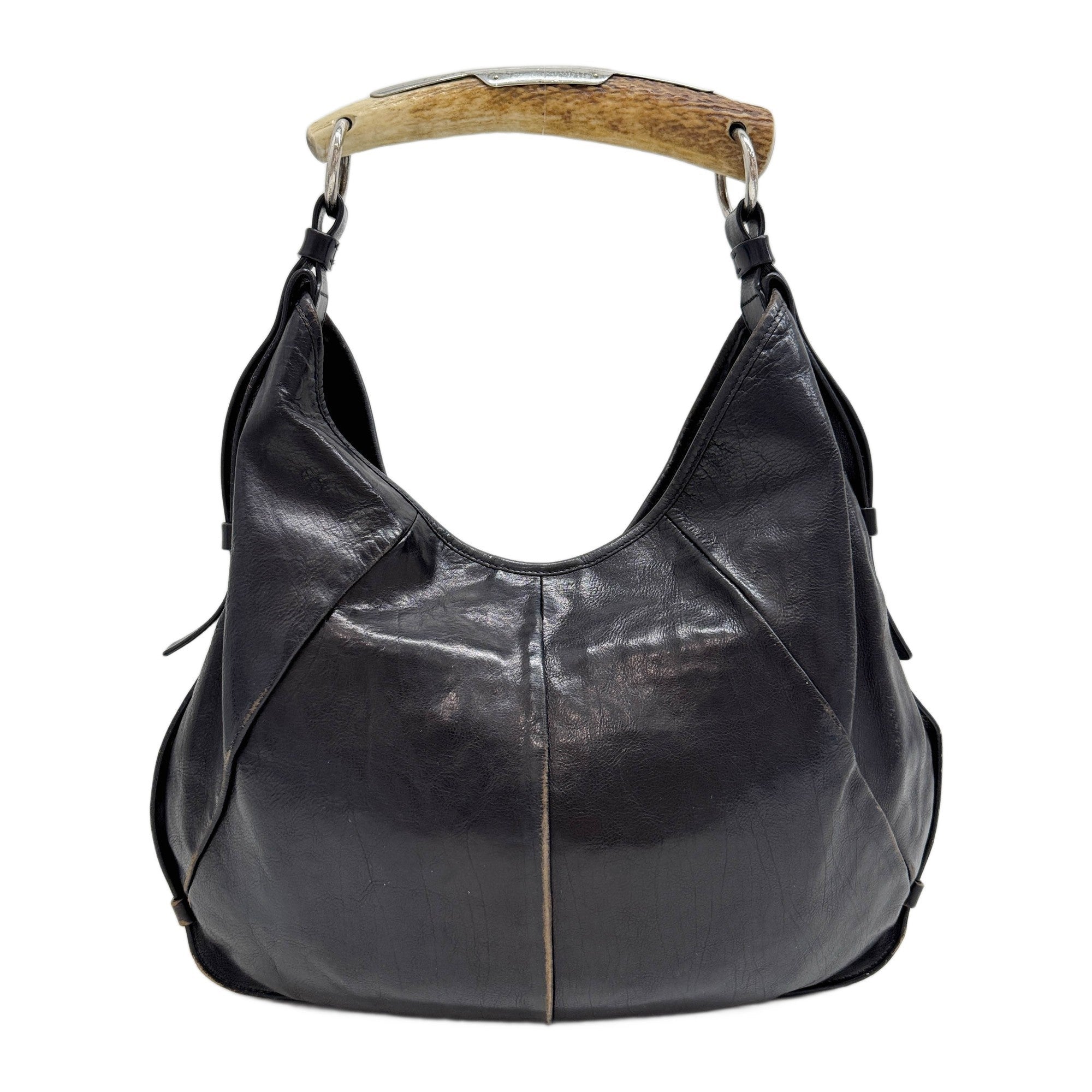 Mombasa Black Leather Shoulder Bag