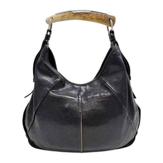 Mombasa Black Leather Shoulder Bag
