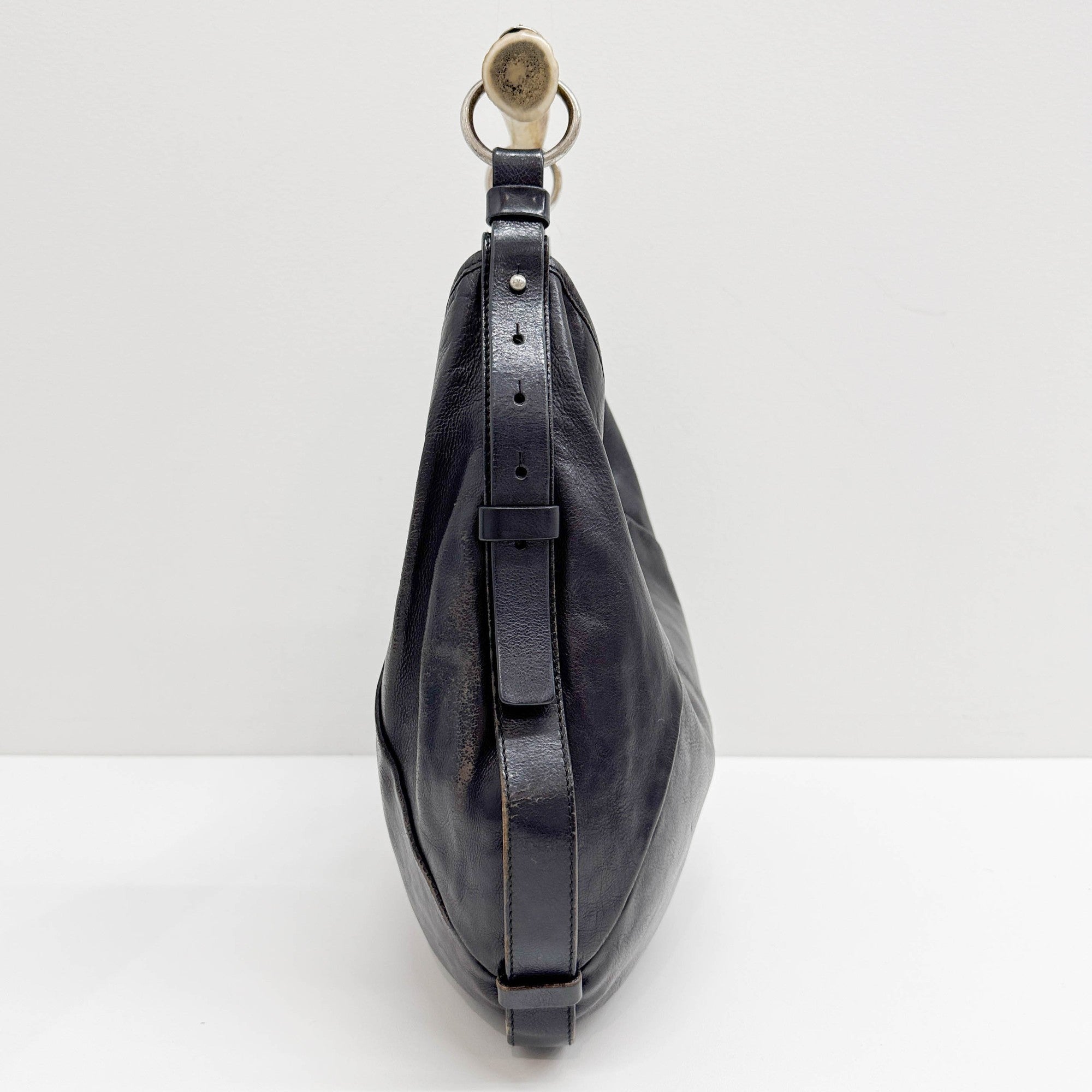Mombasa Black Leather Shoulder Bag