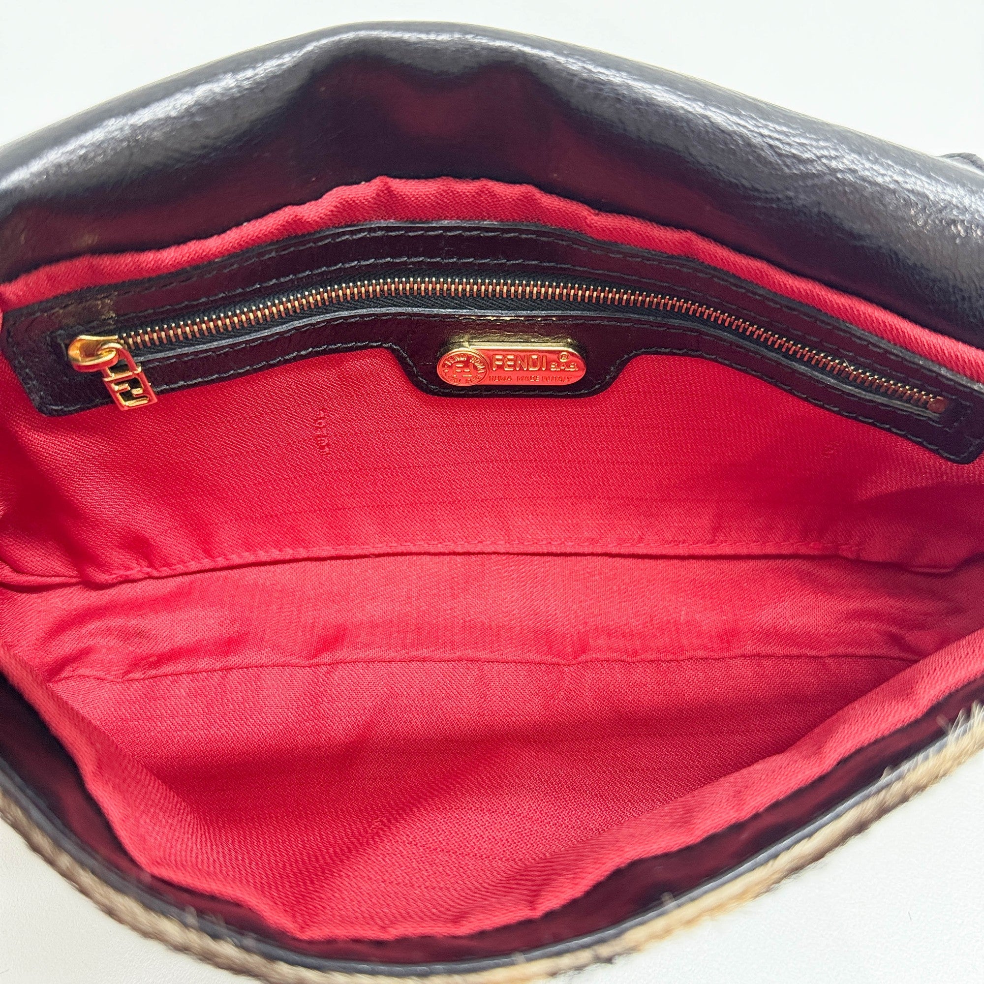 Baguette Brown Zebra Print Pony Hair Shoulder Bag