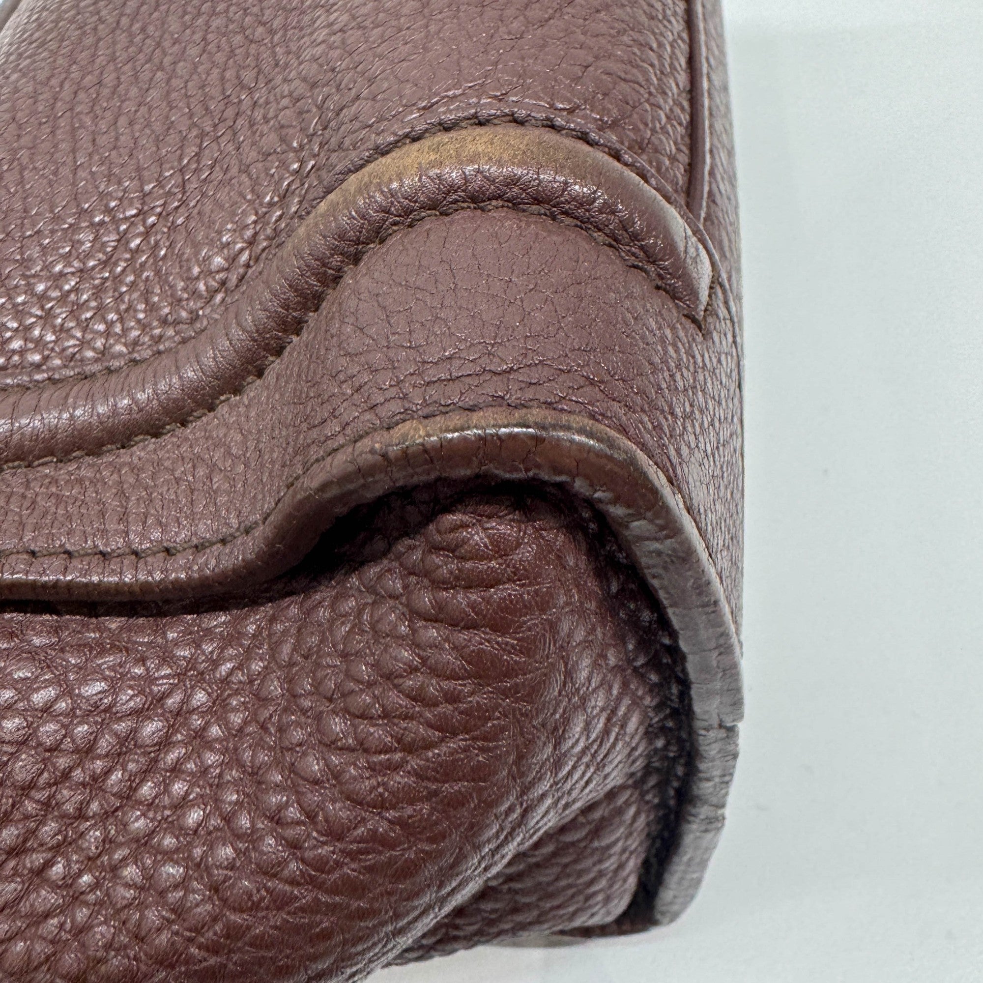 Micro Luggage Brown Leather Hand Bag