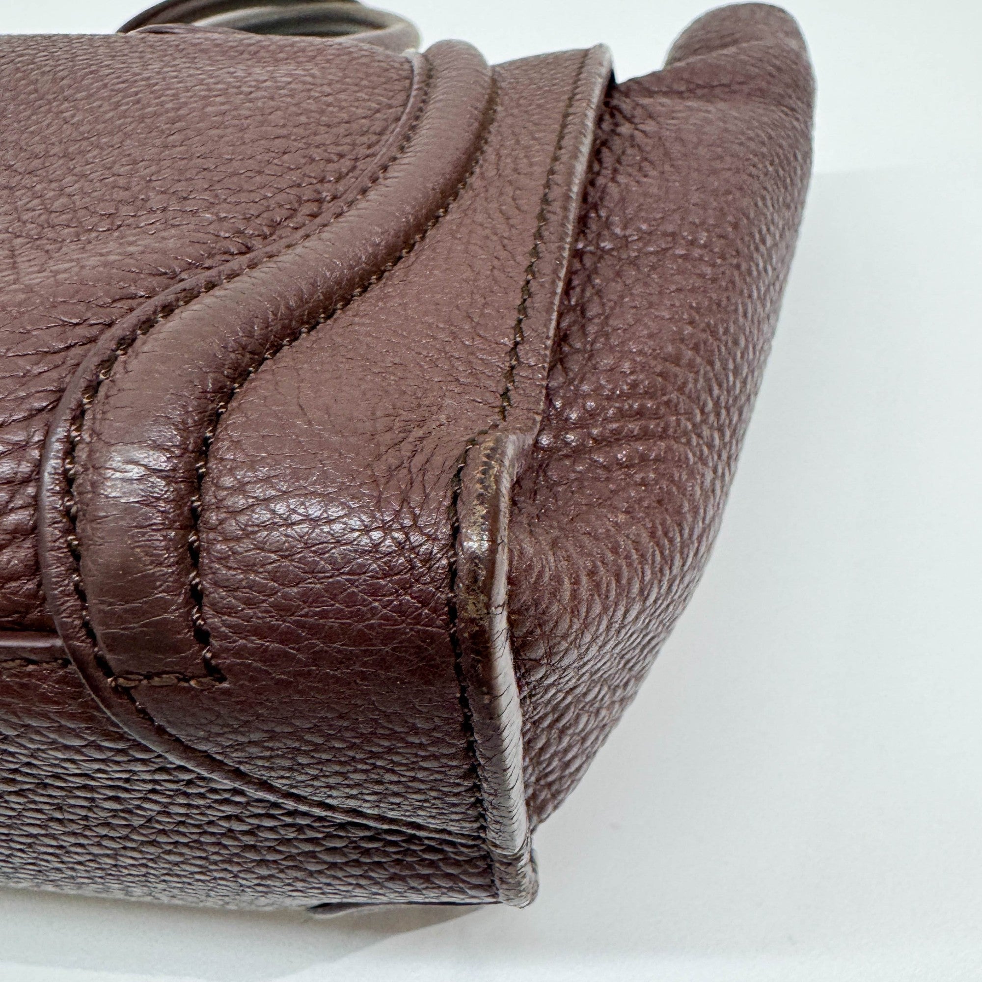 Micro Luggage Brown Leather Hand Bag