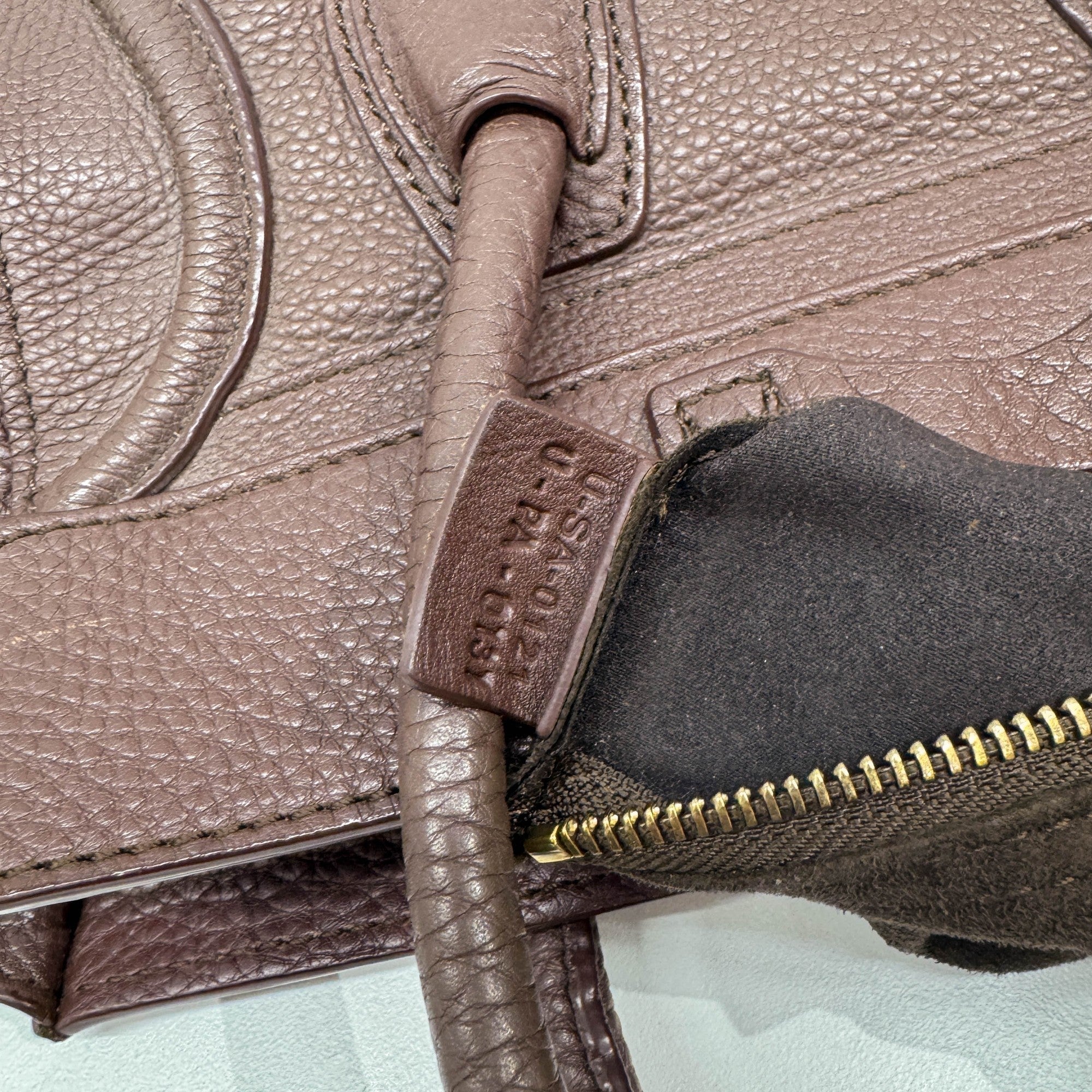 Micro Luggage Brown Leather Hand Bag