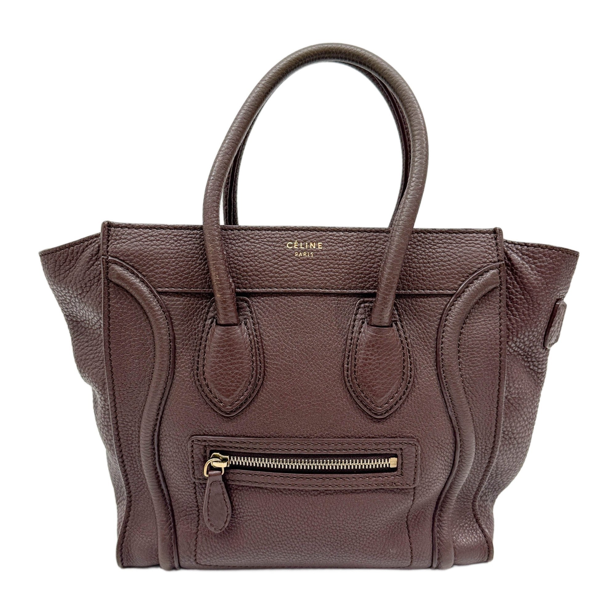 Micro Luggage Brown Leather Hand Bag