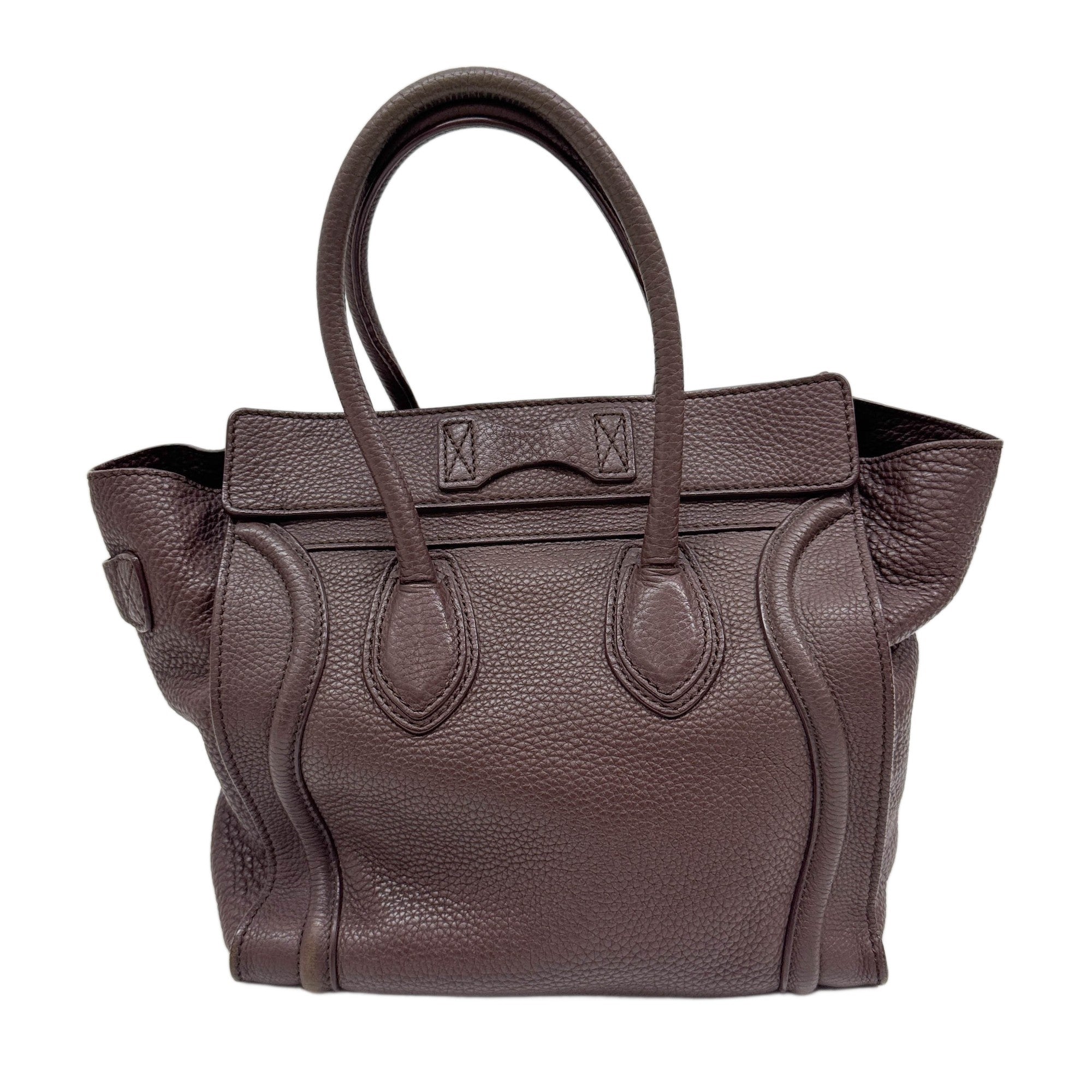 Micro Luggage Brown Leather Hand Bag