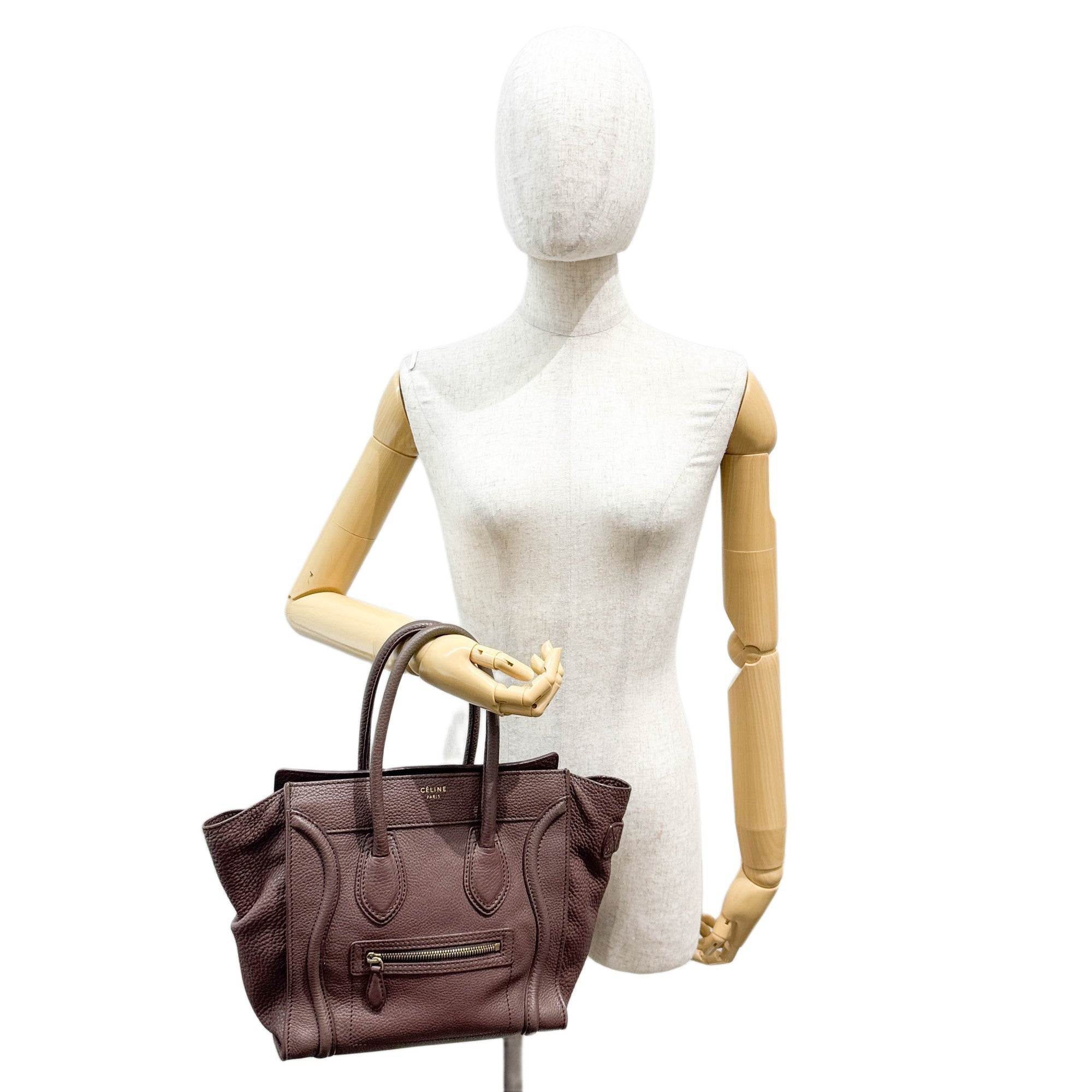 Micro Luggage Brown Leather Hand Bag