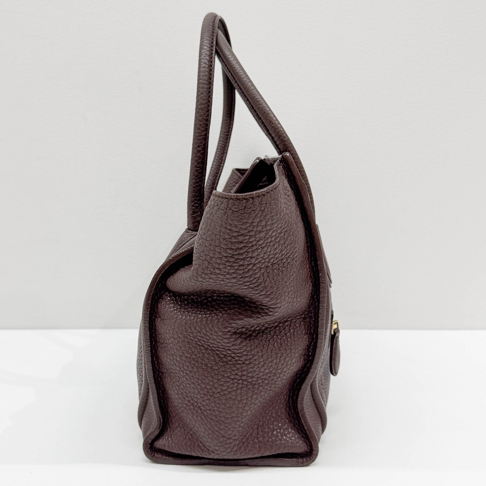 Micro Luggage Brown Leather Hand Bag